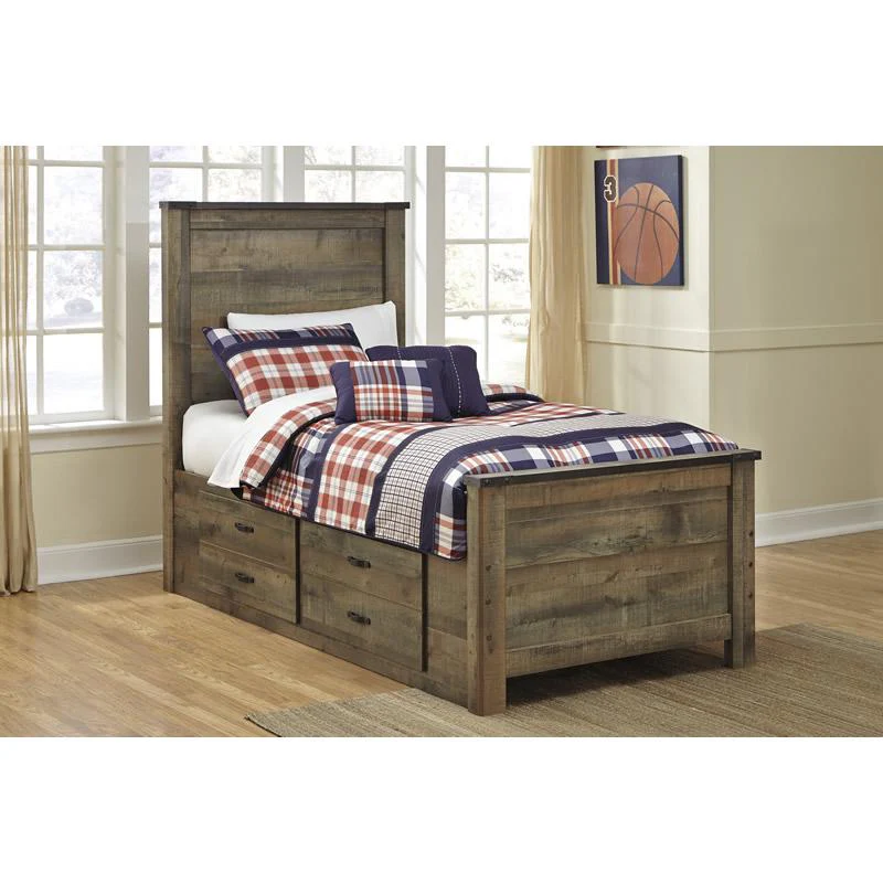 Signature Design by Ashley Trinell B446B15 Twin Panel Bed with 2 Storage Drawers - Image 1