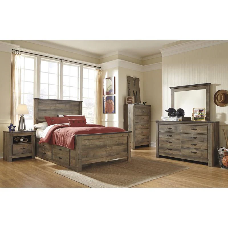 Signature Design by Ashley Trinell B446B10 Full Panel Bed with 2 Storage Drawers - Image 3