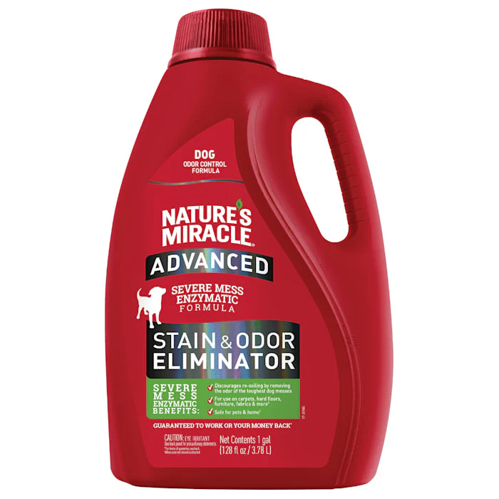 Nature’s Miracle Advanced Stain & Odor Eliminator  128 fl oz  Fresh Scent  Severe Mess Enzymatic Formula for Tough Pet Messes - Image 1