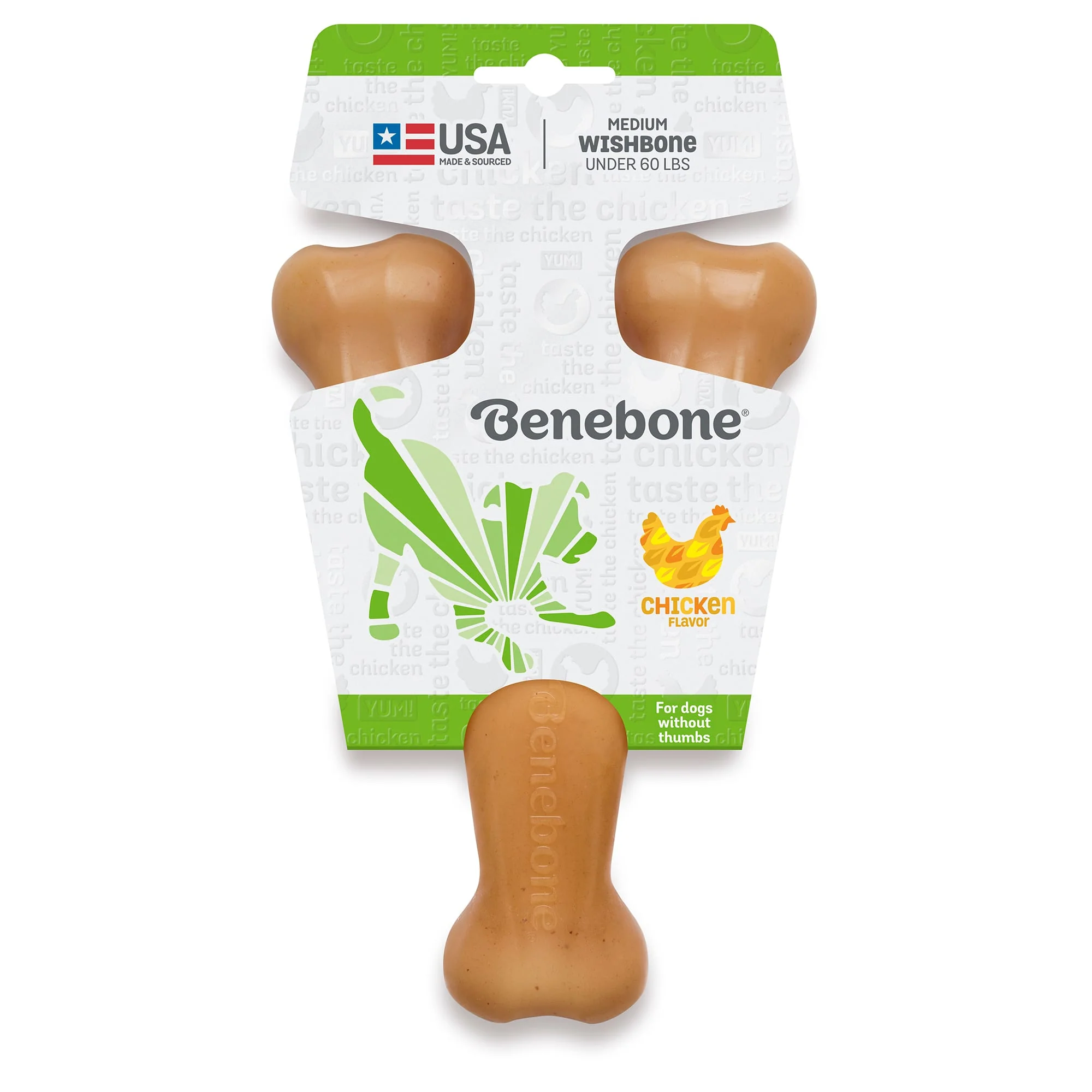Benebone Real Chicken Durable Wishbone Dog Chew Toy  Medium - Image 1