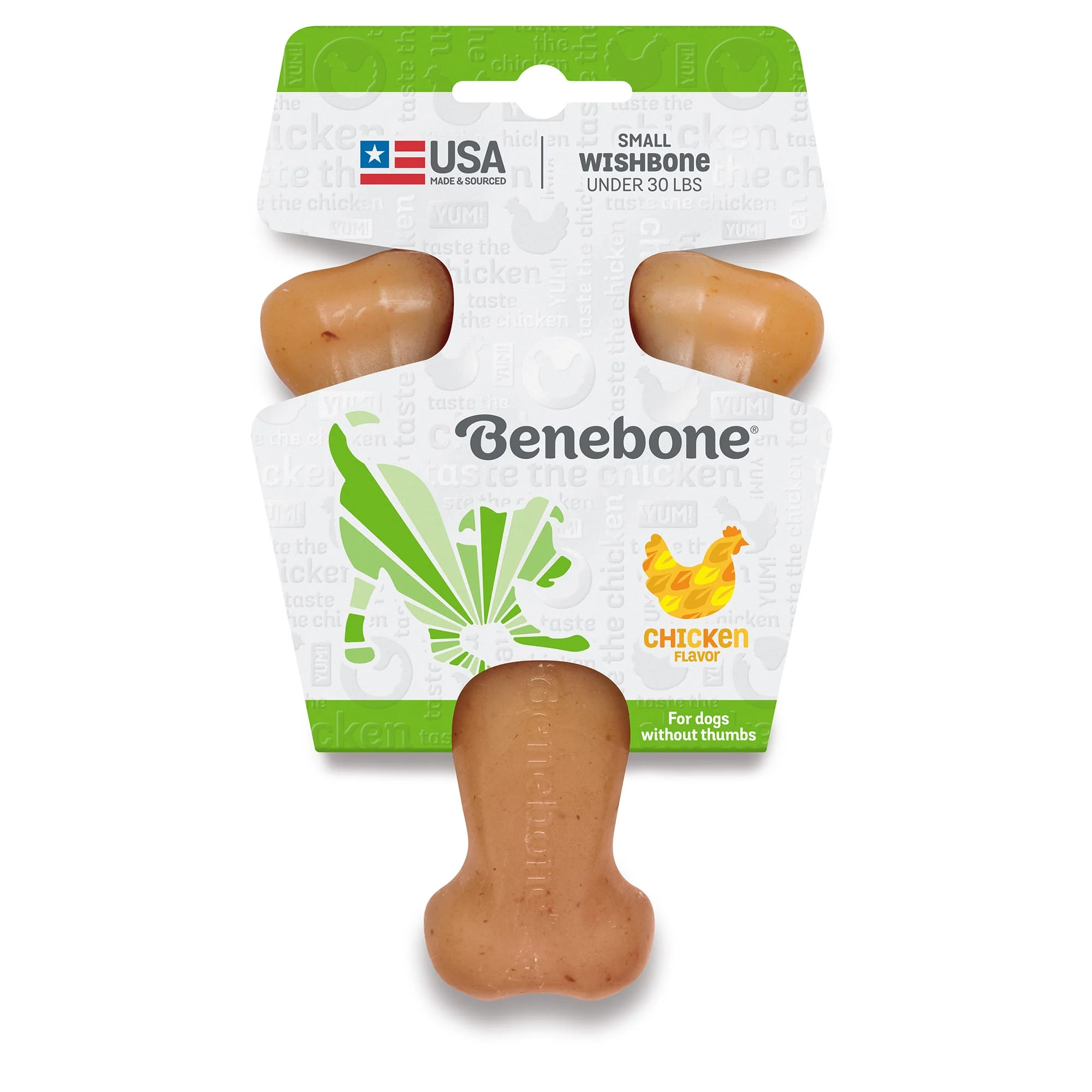 Benebone Real Chicken Durable Wishbone Dog Chew Toy  Small - Image 1