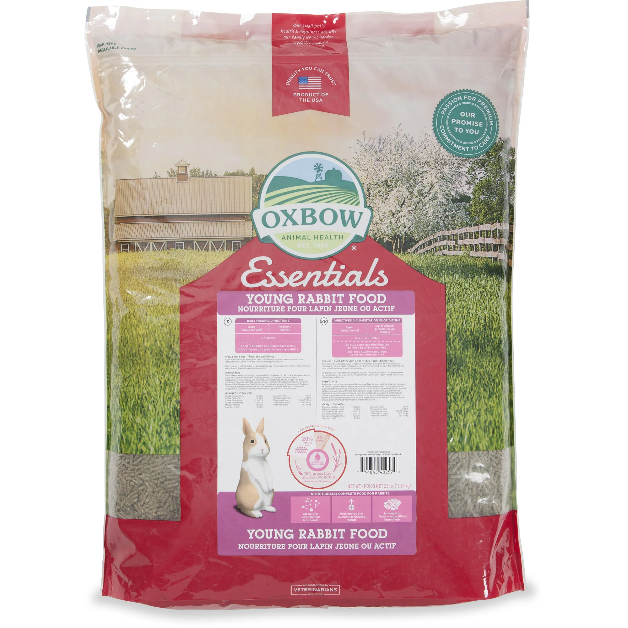Oxbow Essentials Dry Young Rabbit Food  25 lbs. - Image 1