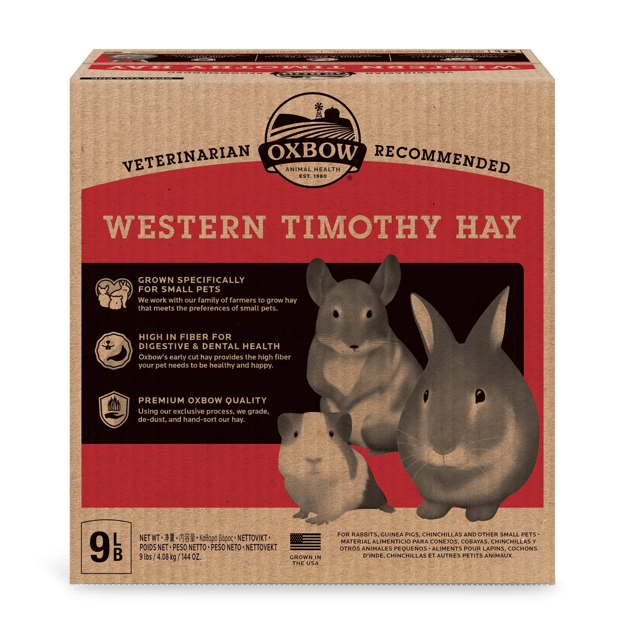 Oxbow Western Timothy Hay Dry Small Animal Food  9 lbs. - Image 1
