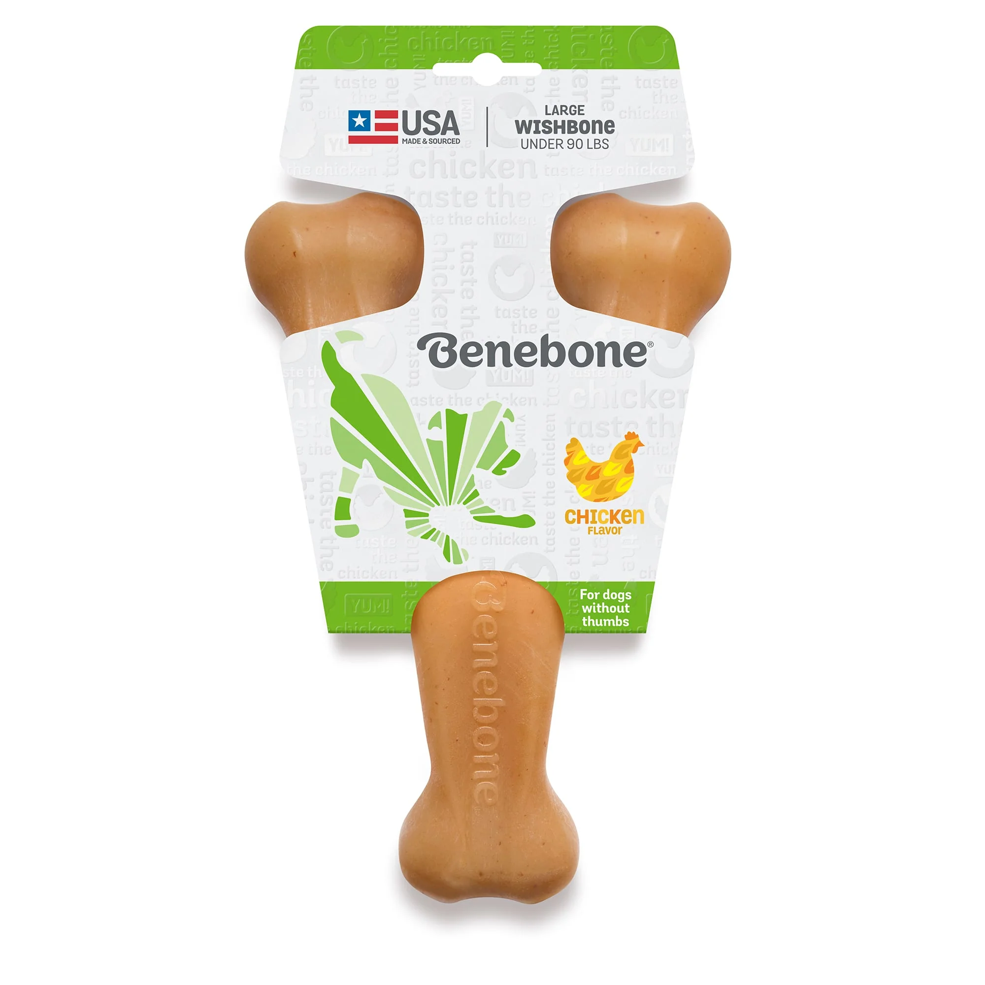 Benebone Real Chicken Durable Wishbone Dog Chew Toy  Large - Image 1