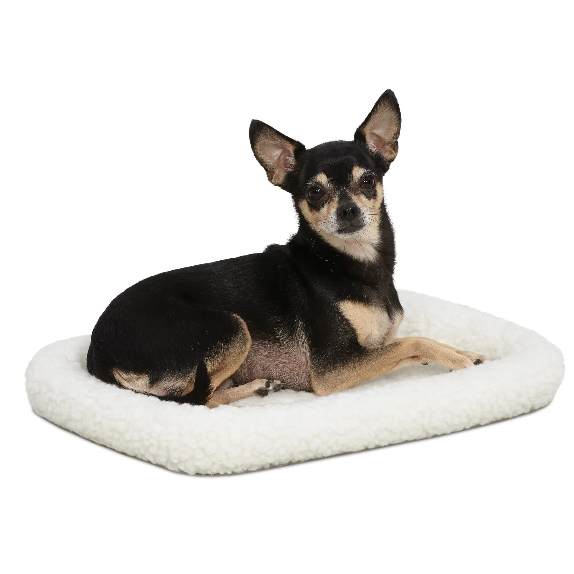 MidWest Homes For Pets Deluxe QuietTime Bolster Pet Bed & Crate Mat  Fleece  18 - Image 1