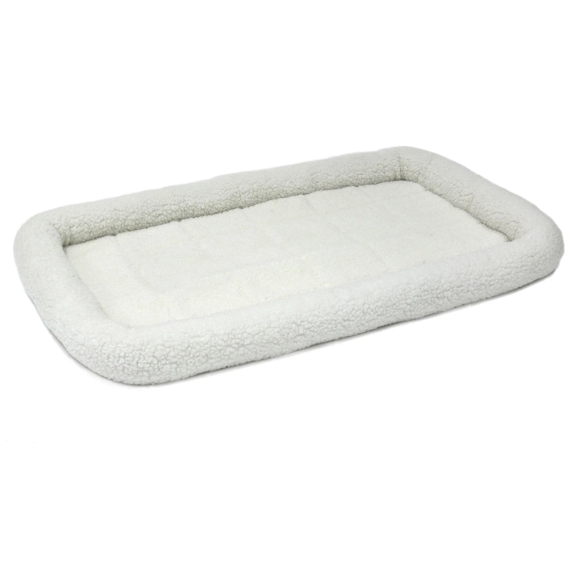 MidWest Deluxe QuietTime Bolster Pet Bed & Crate Mat  Fleece  48 - Image 1