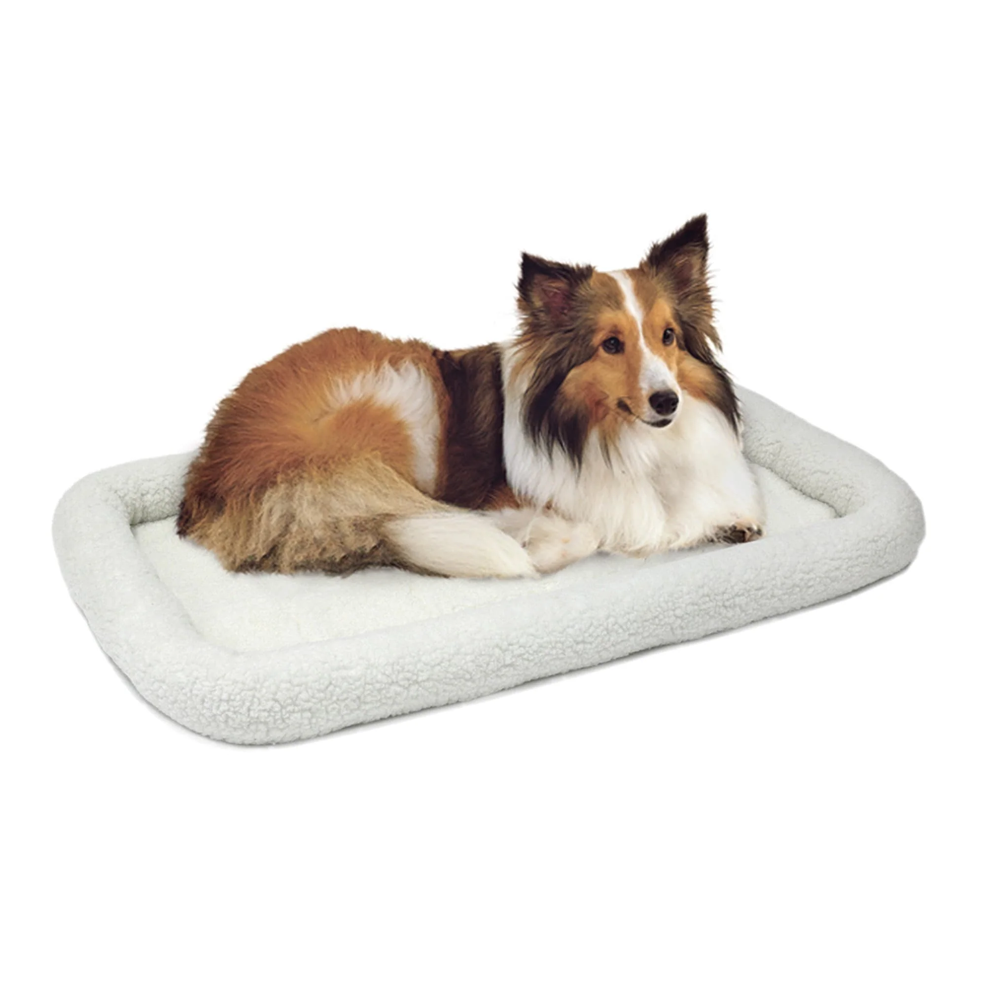 MidWest Homes For Pets Deluxe QuietTime Bolster Pet Bed & Crate Mat  Fleece  36 - Image 1