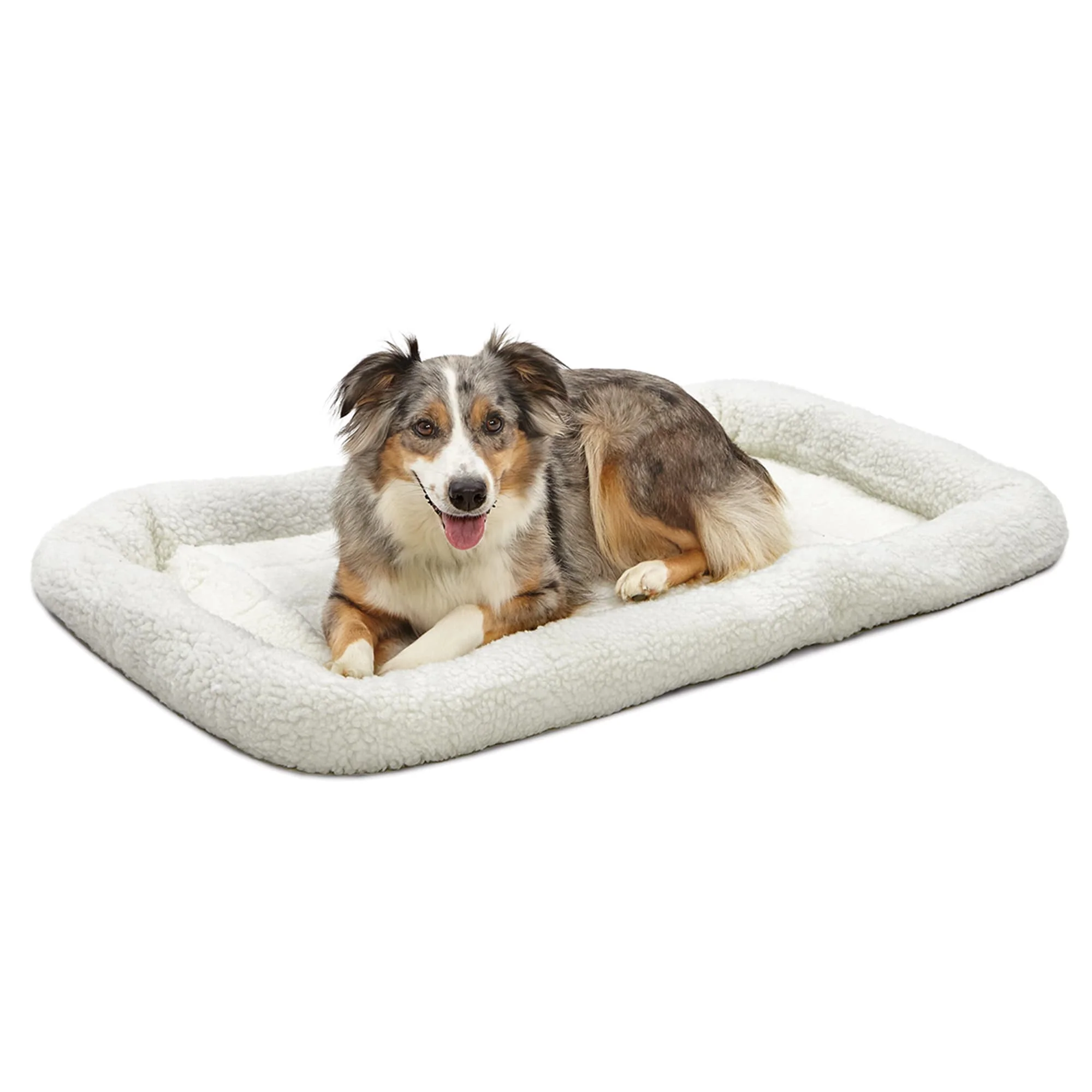 MidWest Deluxe QuietTime Bolster Pet Bed & Crate Mat  Fleece  42 - Image 1