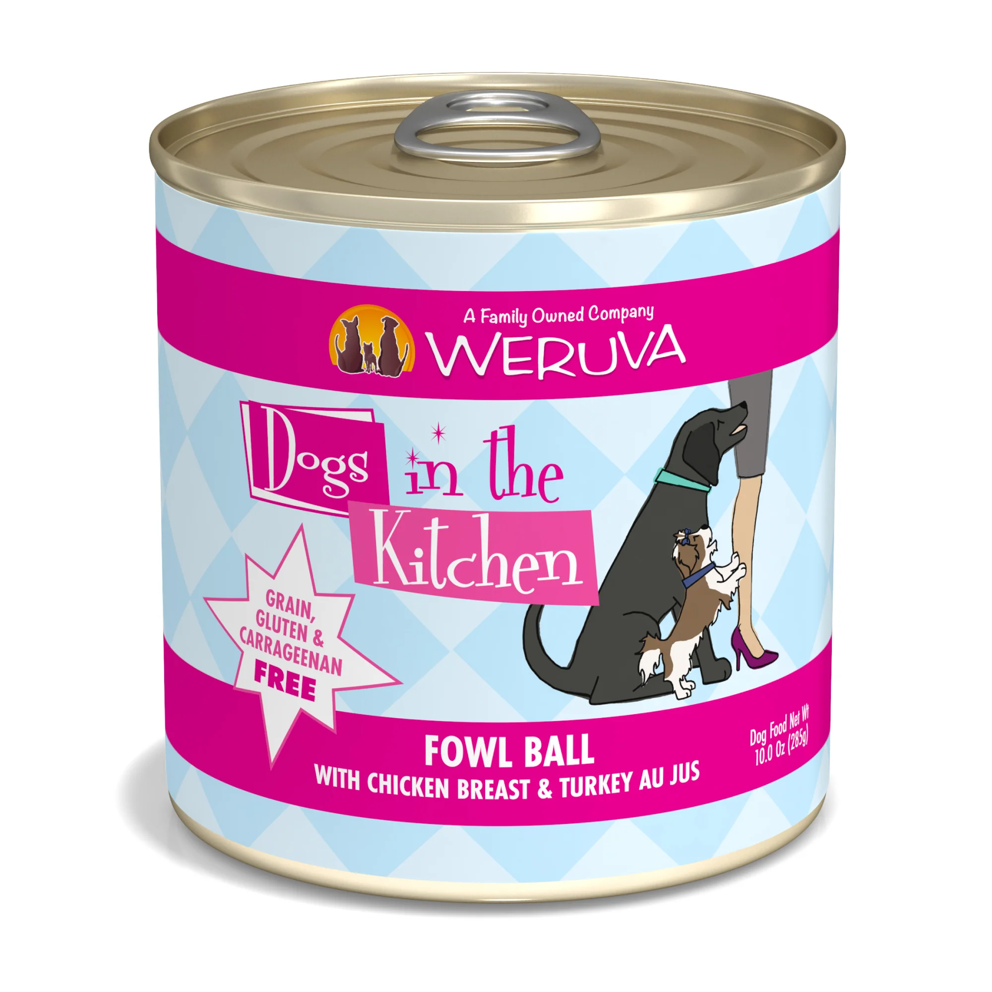 Weruva Dogs in the Kitchen 10oz Can Dog food Fowl Ball with Chicken Breast & Turkey - Image 1