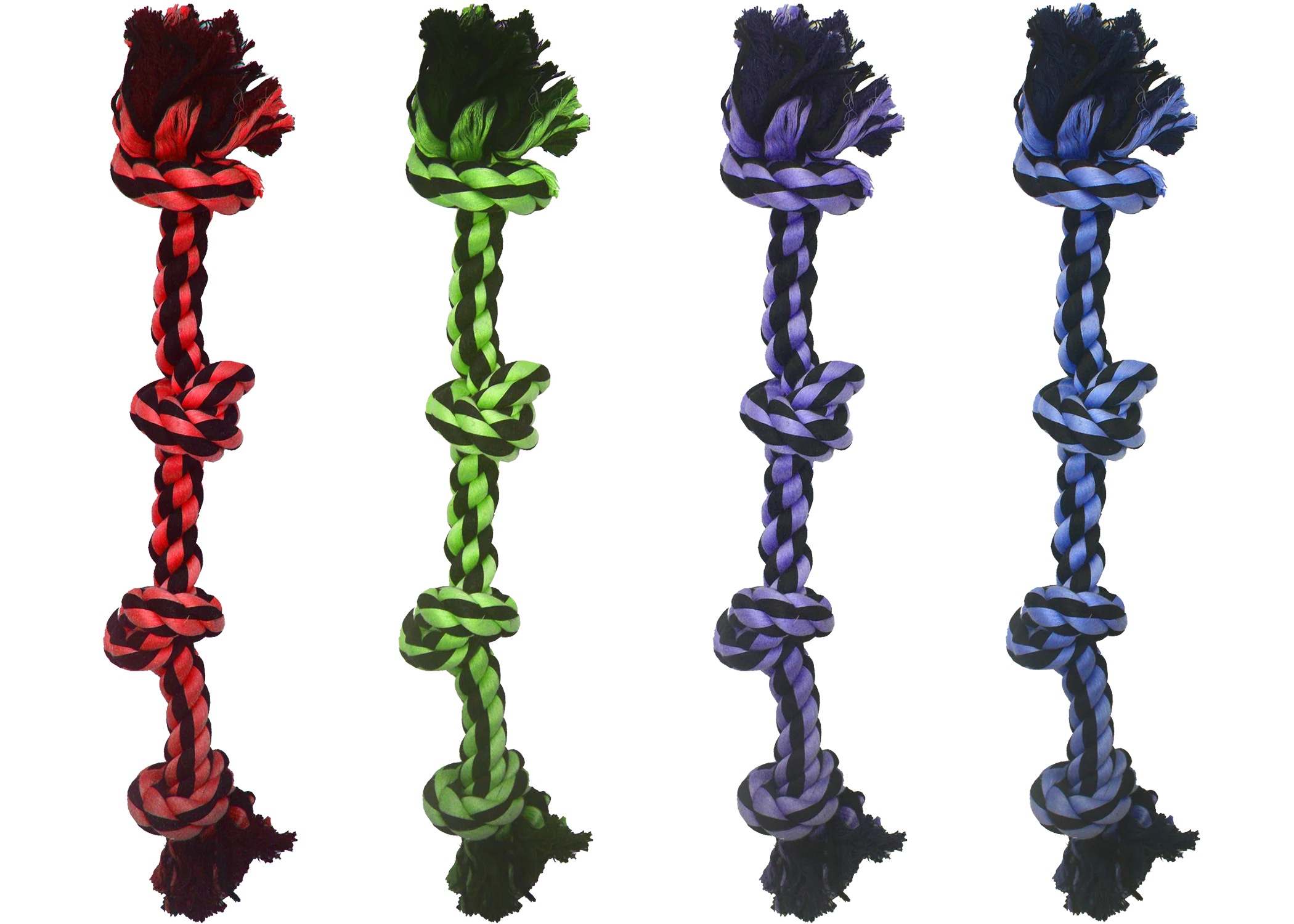 Multipet Dog Toy Nuts For Knots 4-Knot Rope 25in Assorted - Image 1