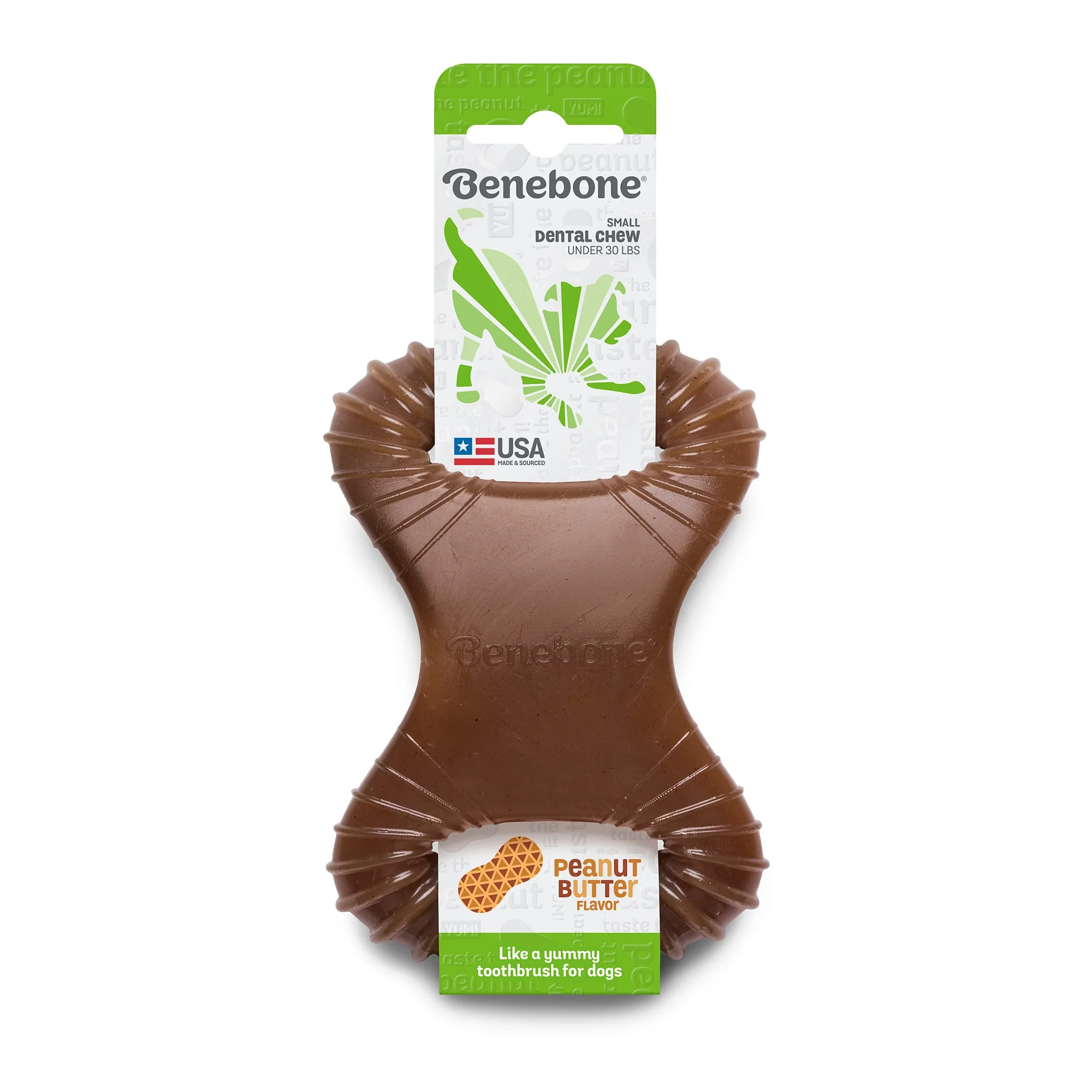 Benebone Small Peanut Butter Dental Dog Chew Toy - Image 1