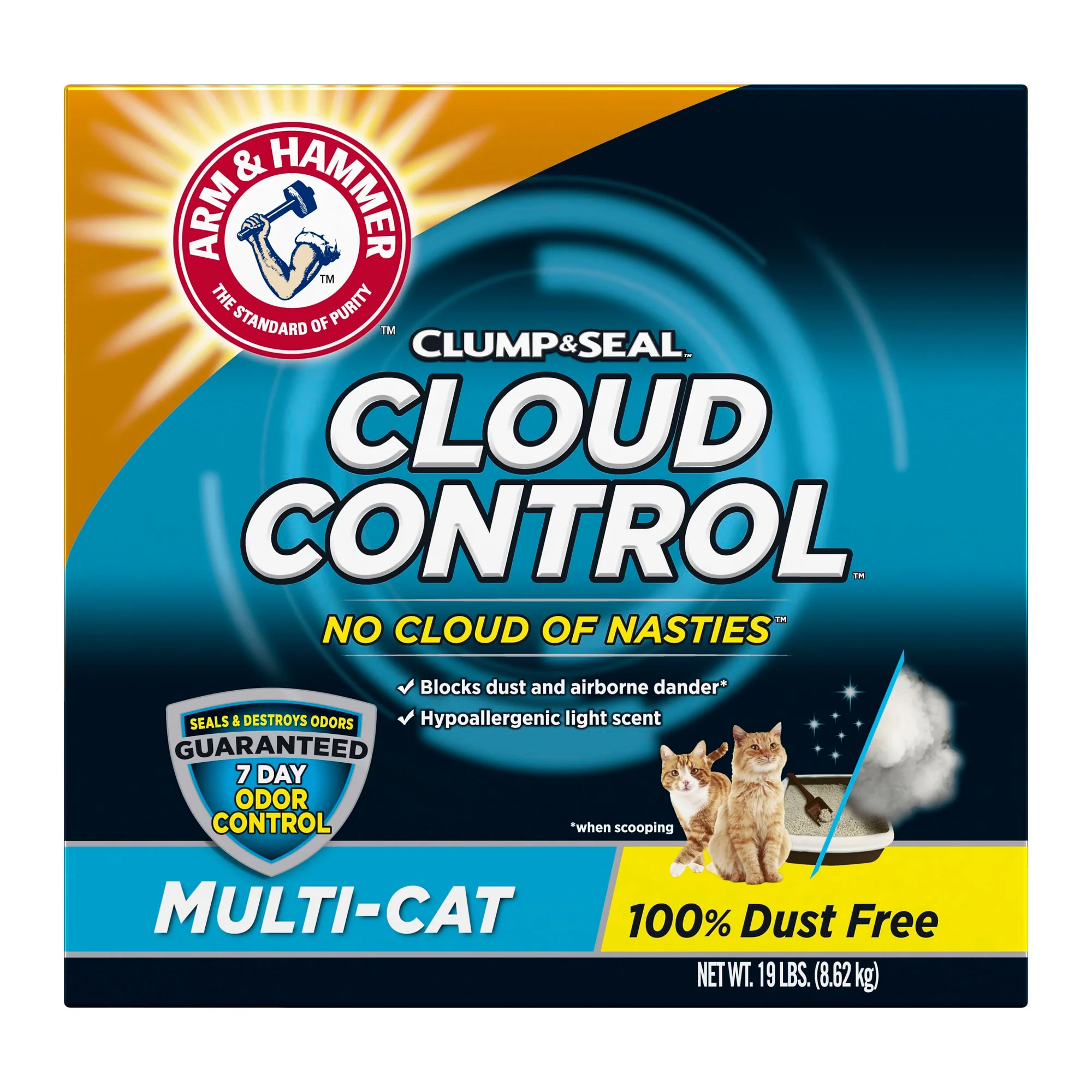 Arm & Hammer, Breathe Easy, Cloud Control Clumping Cat Litter - 19lbs - Image 1