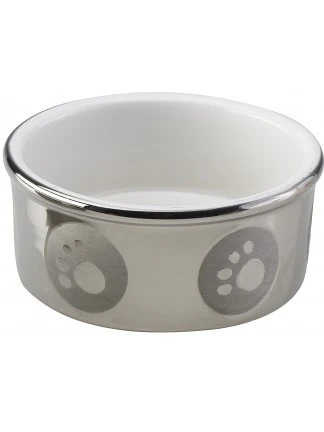 Spot Ethical Pet Titanium Stoneware Dog Dish 5In Paw Print - Image 1