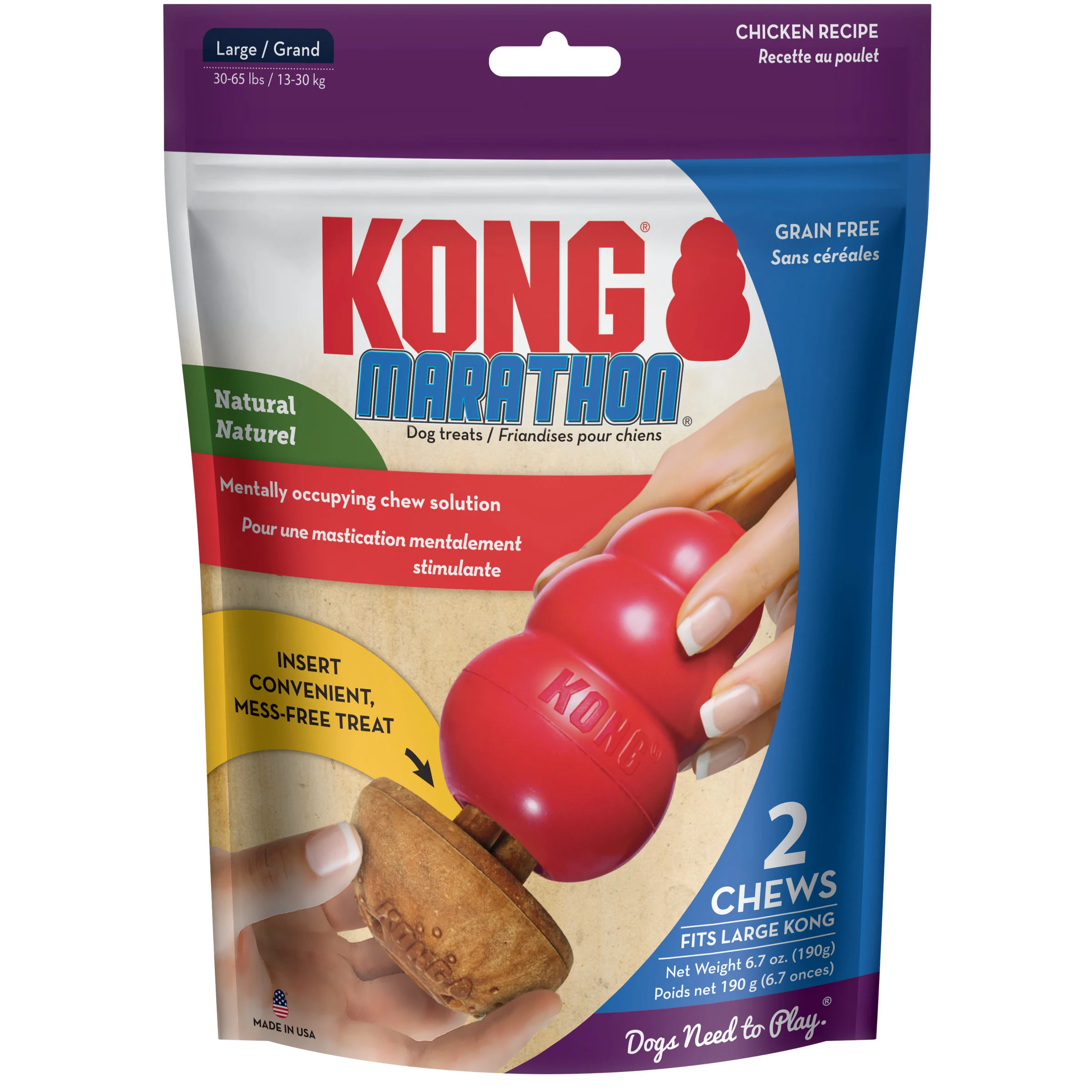 Kong Dog Treat Marathon 2-pk Chicken Large - Image 1