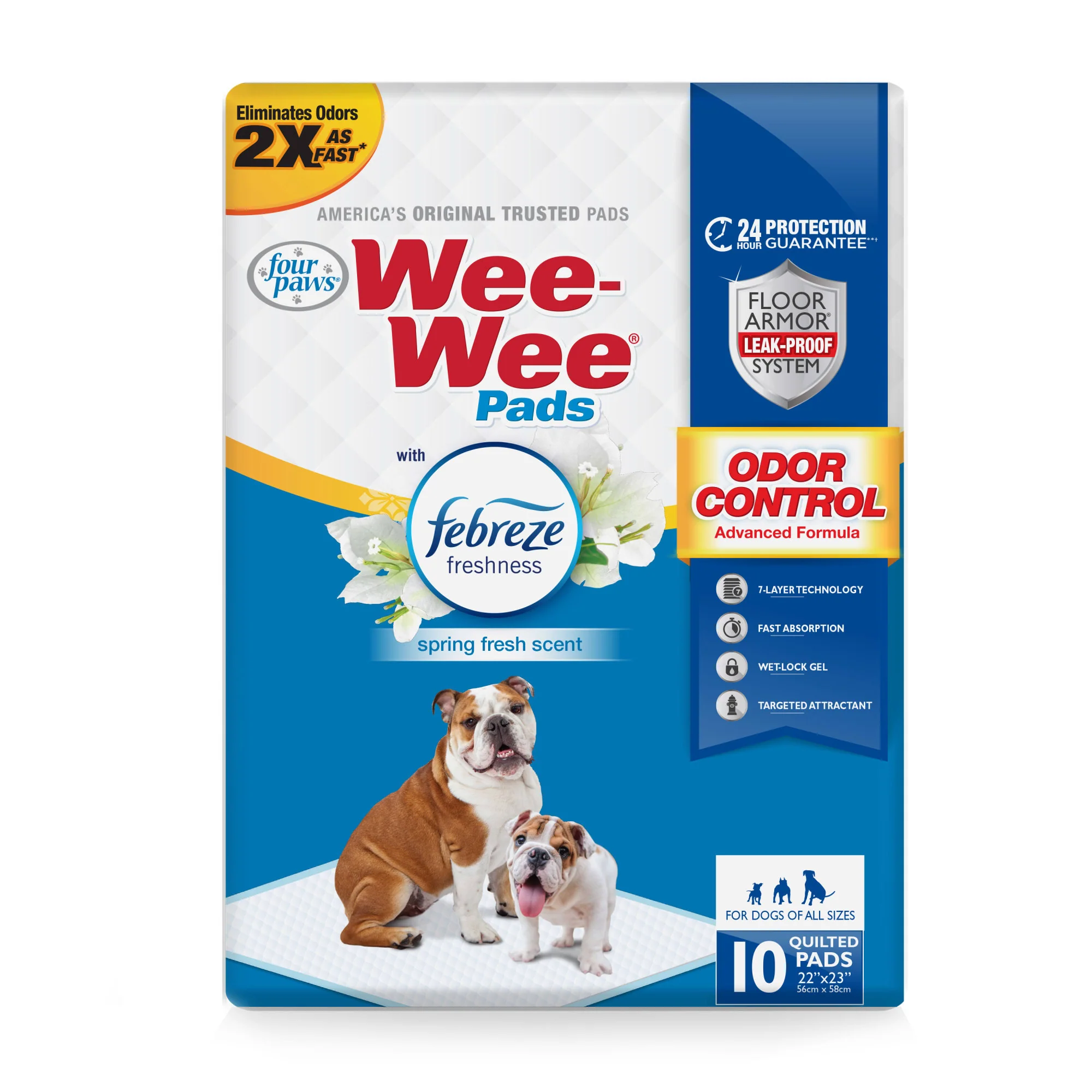 Four Paws Wee-Wee Pads  Febreze Freshness - 10 Count - Image 1