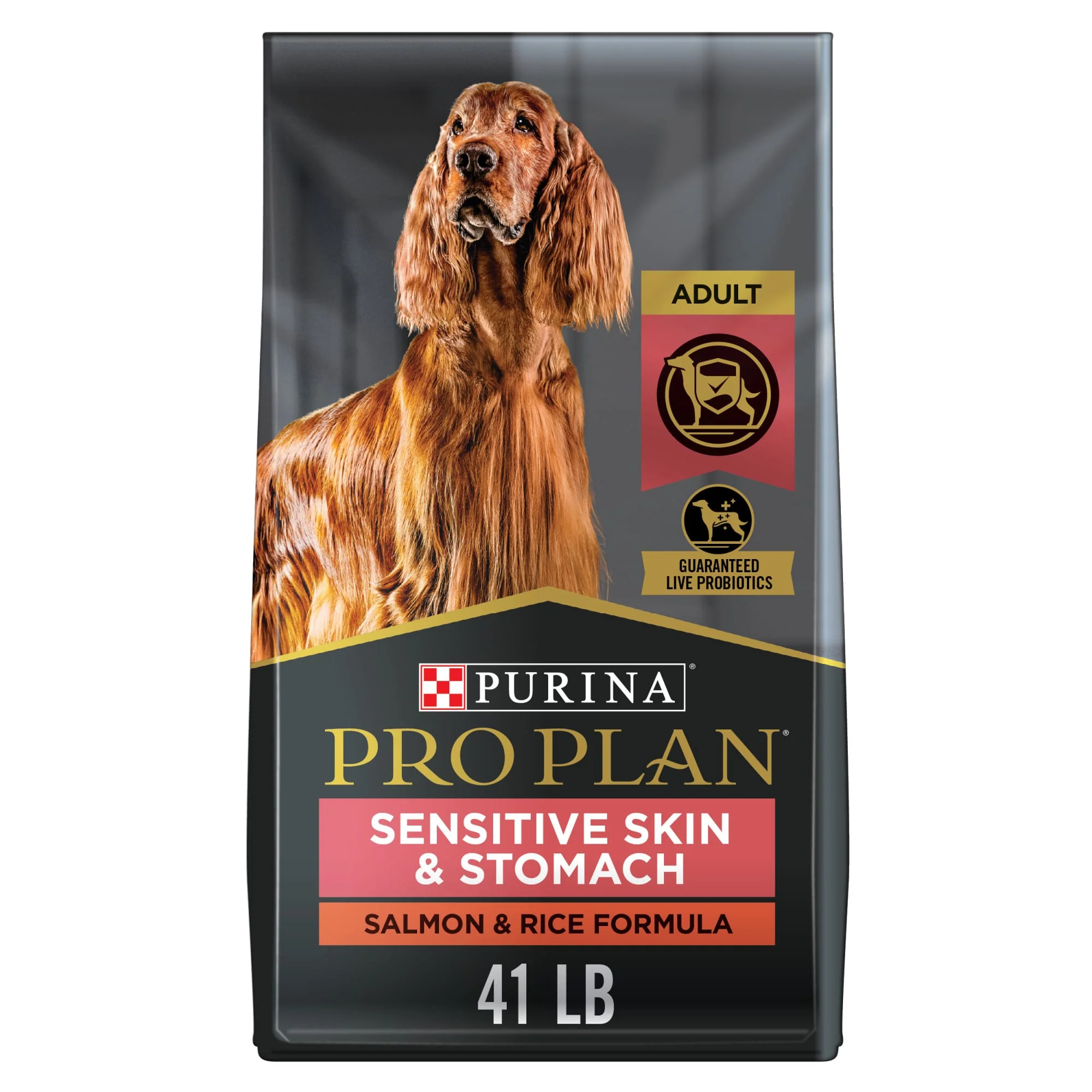 Purina Pro Plan Sensitive Skin and Stomach Dog Food With Probiotics for Dogs  Salmon & Rice Formula  40 lb. Bag - Image 1
