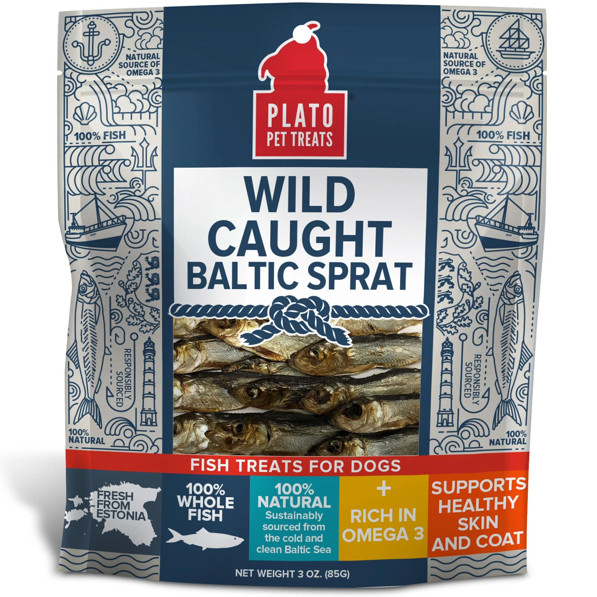 Plato Baltic Sprat Dog Treats, 3 Oz. - Image 1