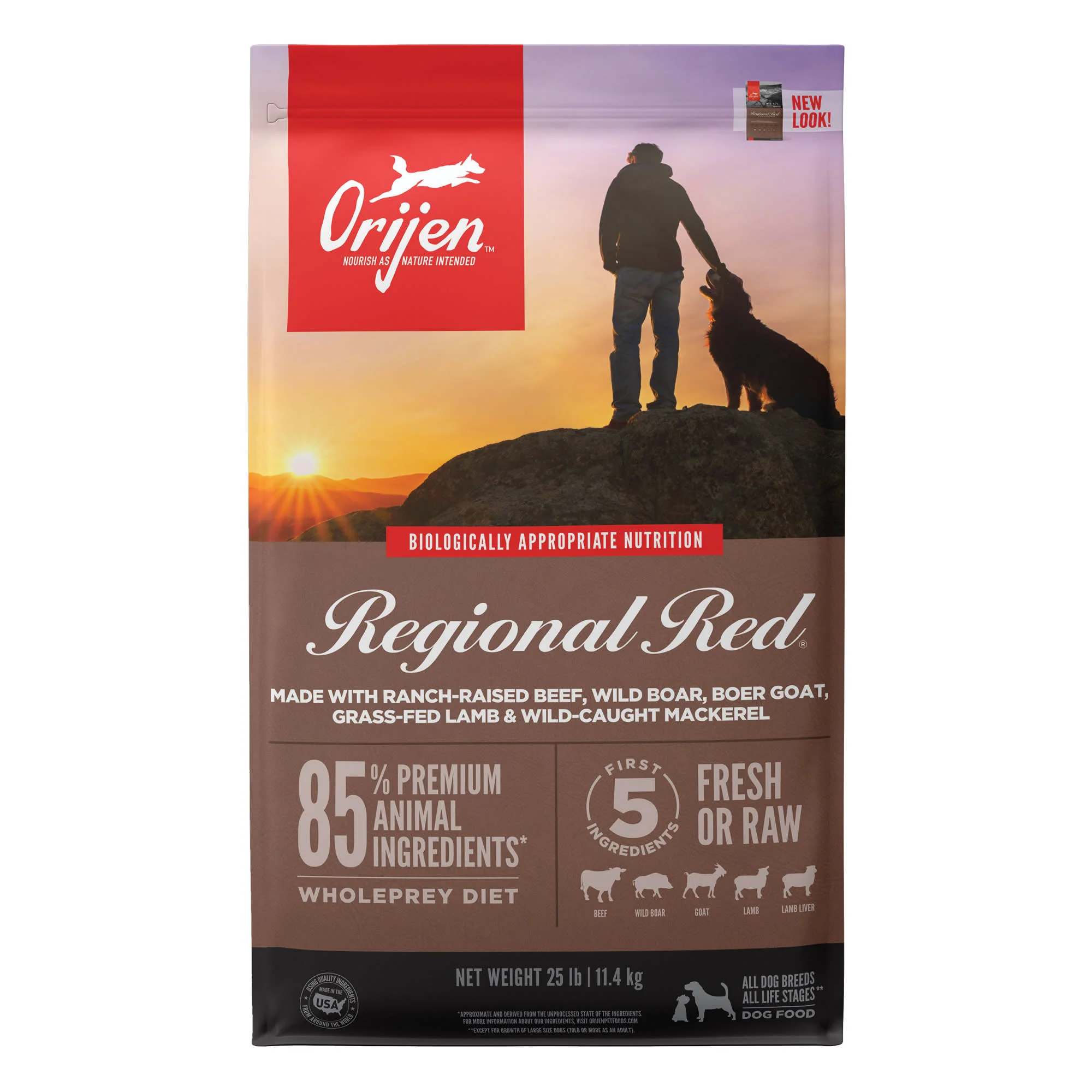 Orijen Regional Red Biologically Appropriate Red Meat & Fish Dry Dog Food, 23.5 lb - Image 1
