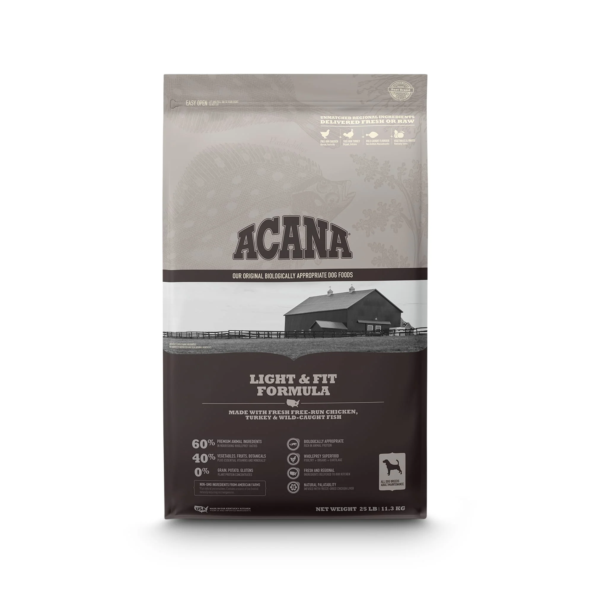 ACANA Heritage Grain-Free Light and Fit Feast Dry Dog Food, 25 Lb - Image 1