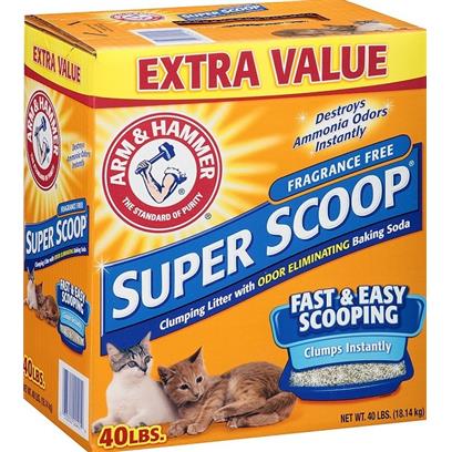 Arm Hammer Super Scoop Fragrance Free Clumping Clay Cat Litter  14lb - Image 1