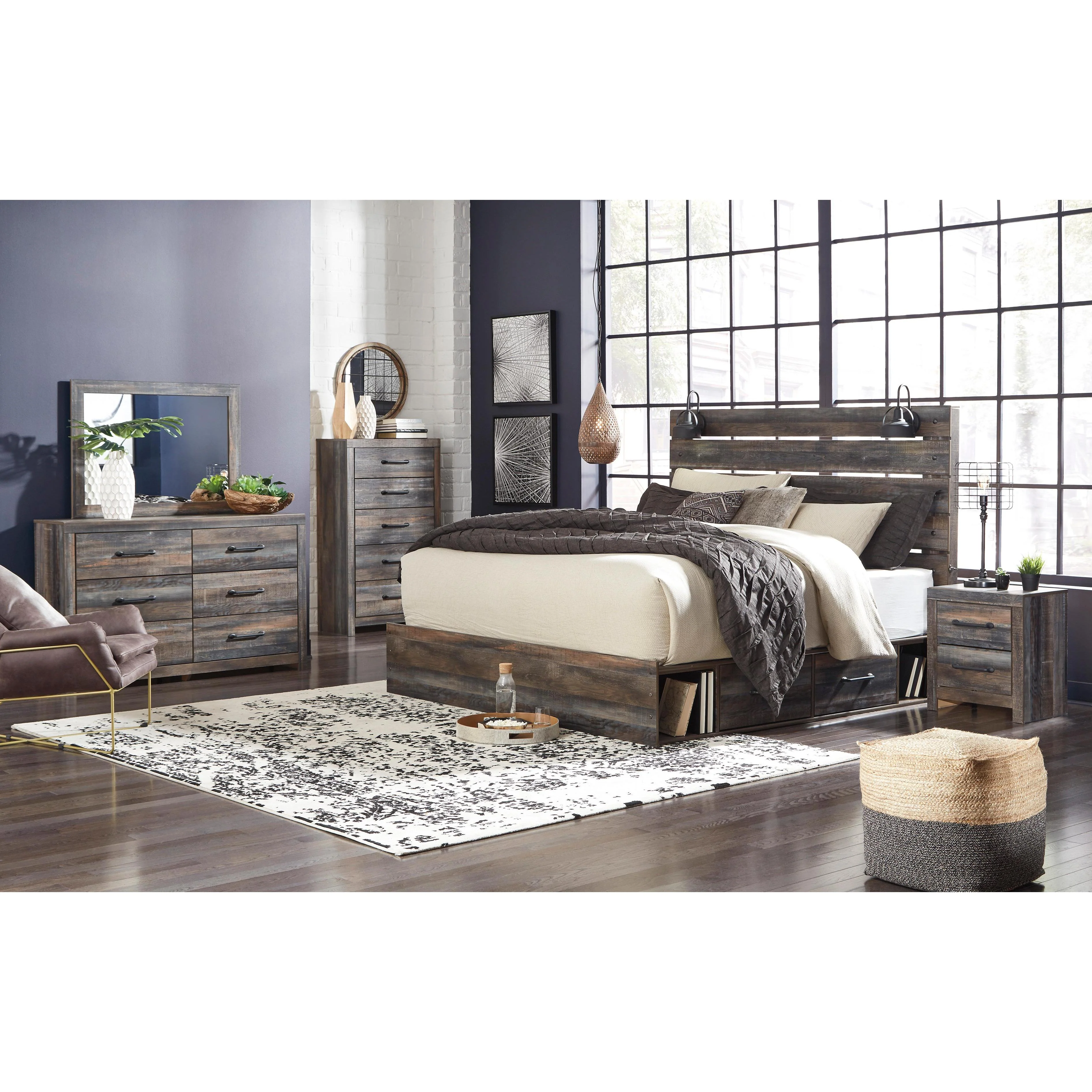 Signature Design by Ashley Drystan B211B66 8 pc King Panel Storage Bedroom Set - Image 1