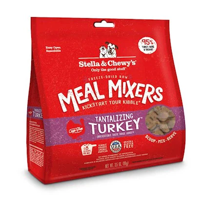 Stella & Chewy’s Meal Mixers Tantalizing Turkey Grain-Free Dry Dog Food Topper, 9 oz