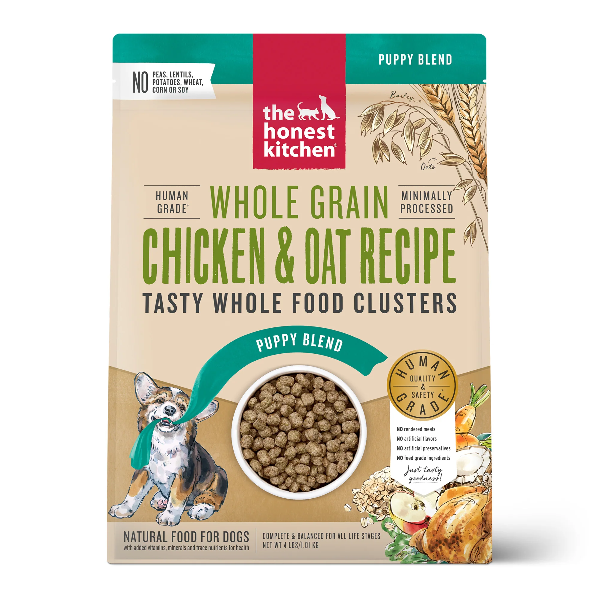 The Honest Kitchen Whole Food Clusters Puppy Whole Grain Chicken Dry Dog Food 4lb - Image 1