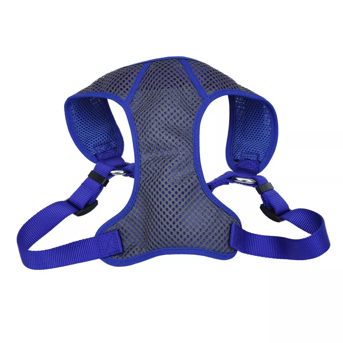 Coastal Comfort Soft Sport Wrap 3/4in Wide 22-28in Adjustable Dog Harness Grey with Blue - Image 1