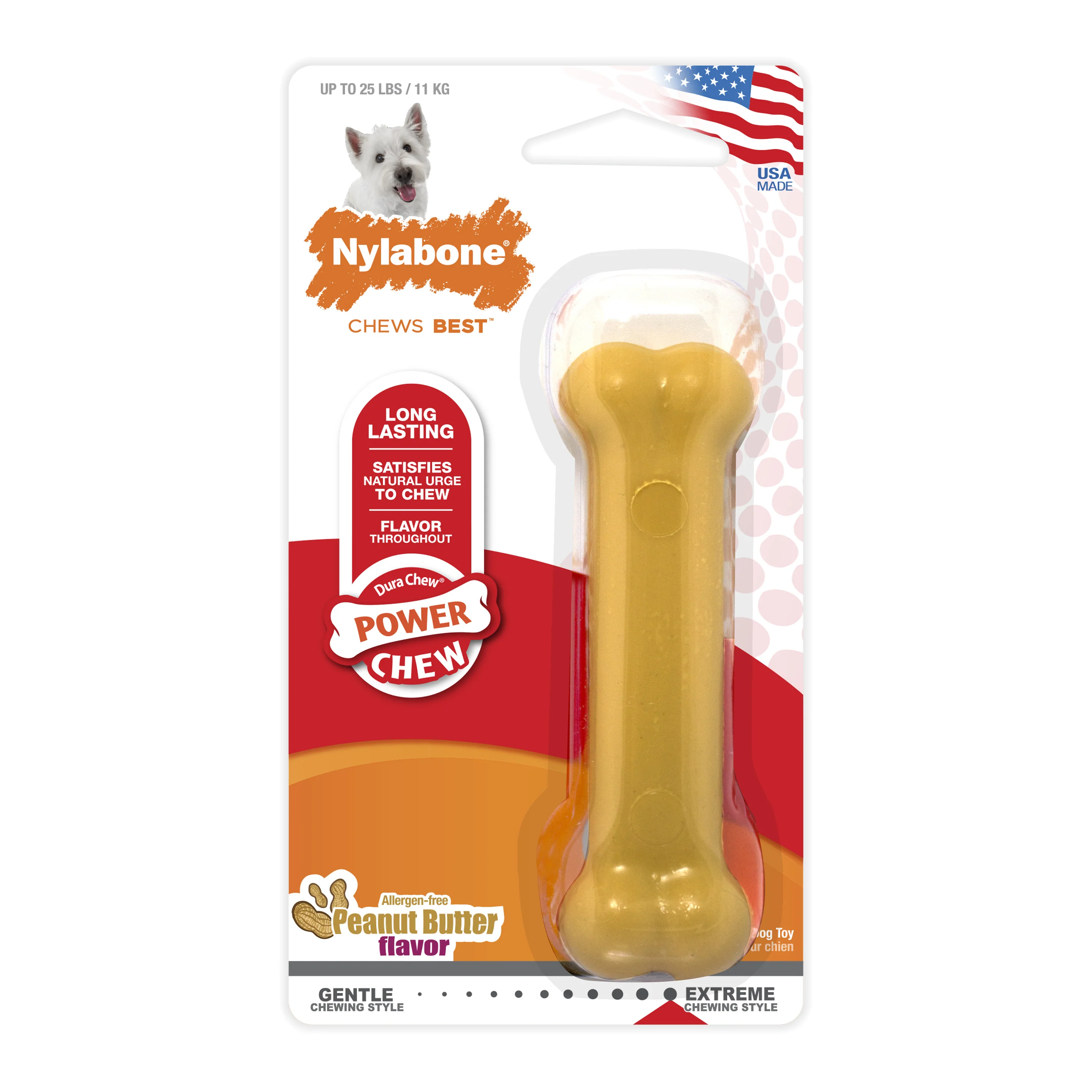 Nylabone Power Chew Dog Toy Peanut Butter Small/Regular - Image 1