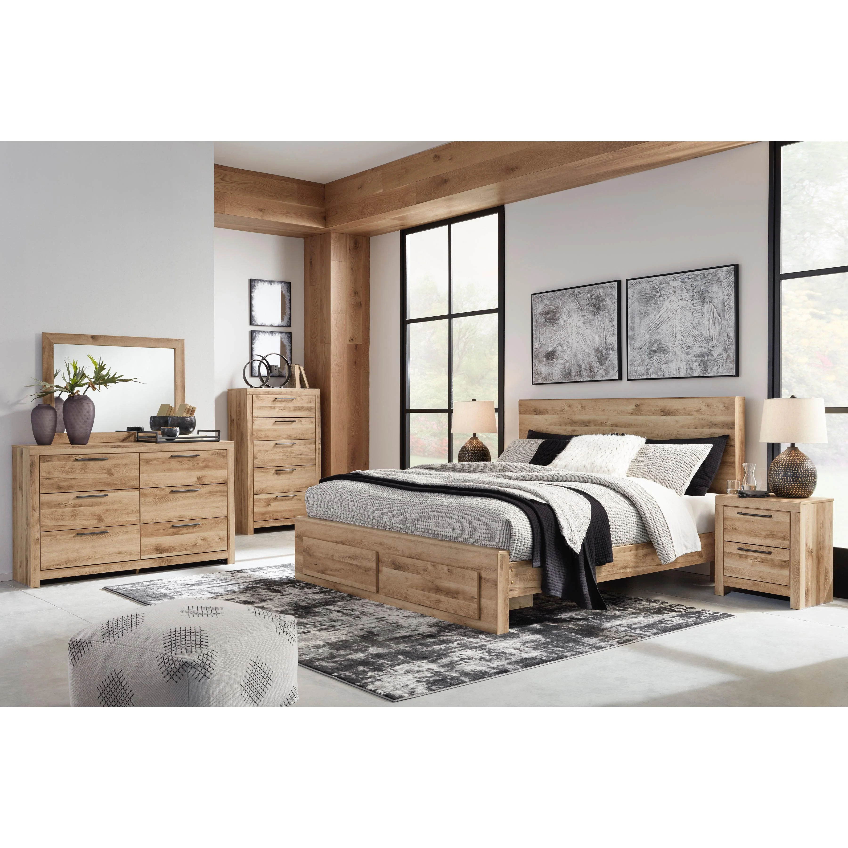 Signature Design by Ashley Hyanna B1050B17 5 pc Queen Platform Storage Bedroom Set - Image 1