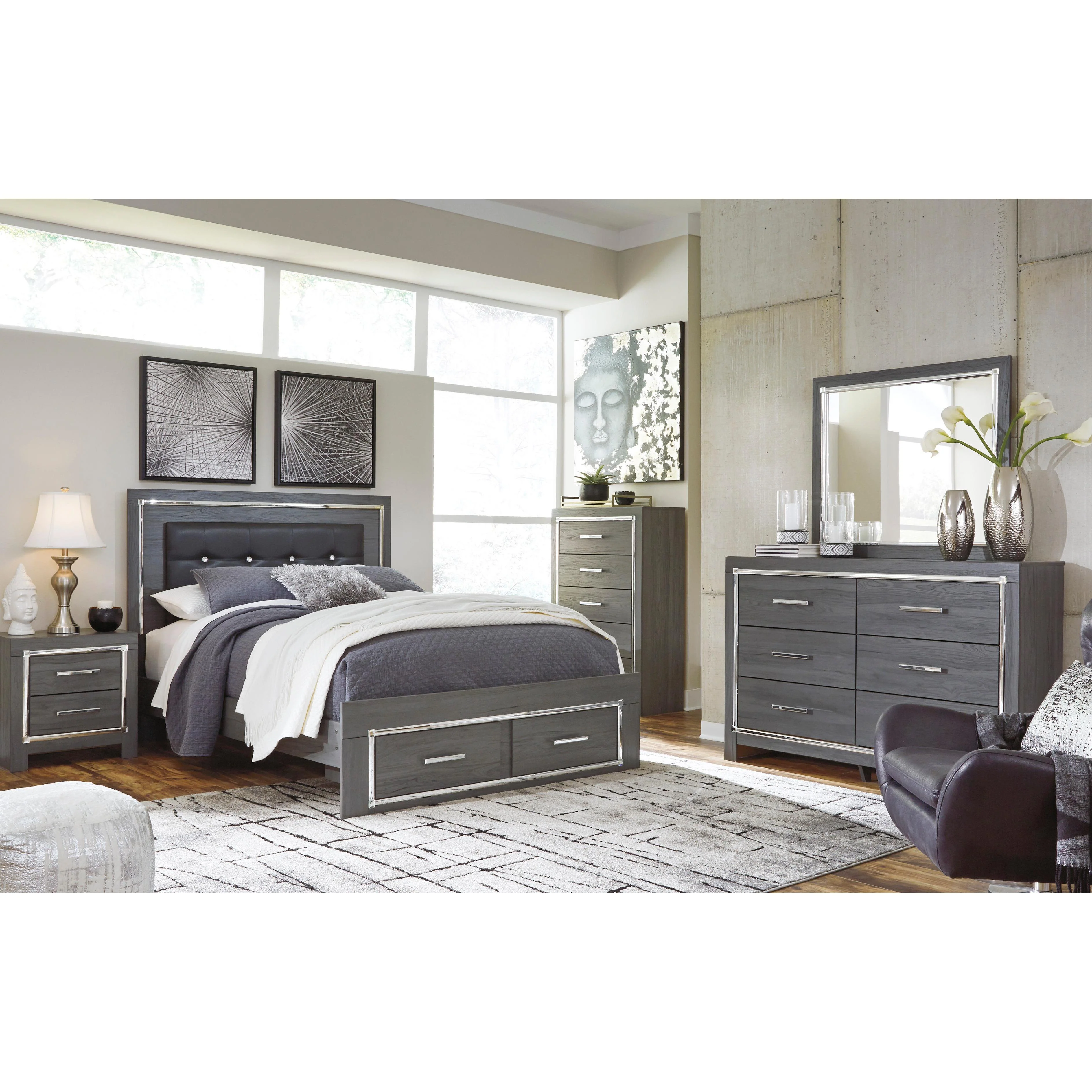Signature Design by Ashley Lodanna B214B20 6 pc Queen Panel Storage Bedroom Set - Image 1