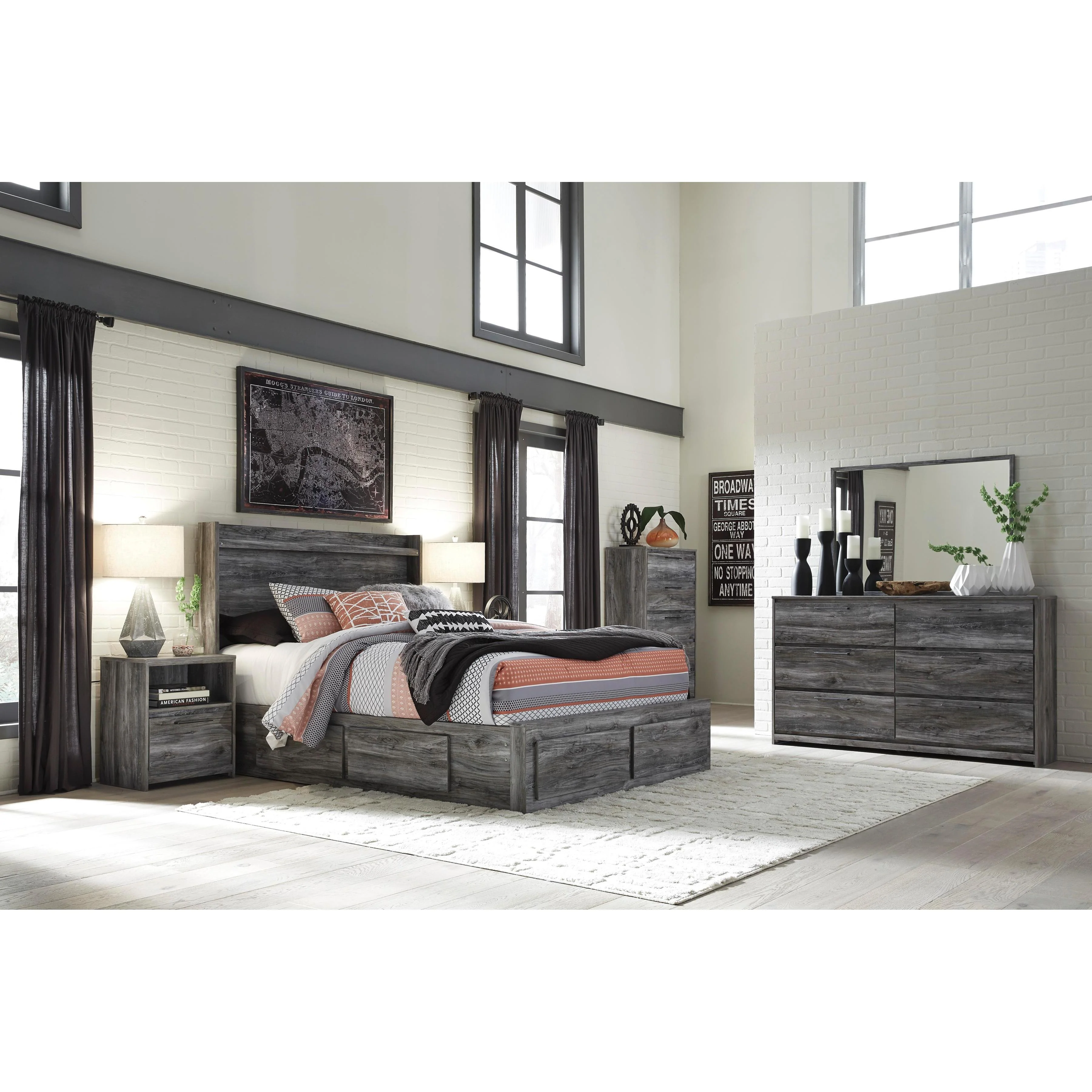 Signature Design by Ashley Baystorm B221B43 6 pc Queen Panel Storage Bedroom Set - Image 1