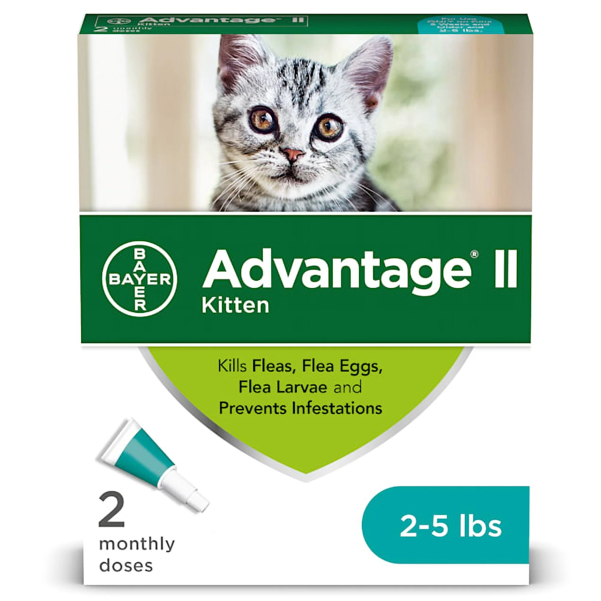 Advantage II Flea Prevention for Kittens  2 Monthly Treatments - Image 1
