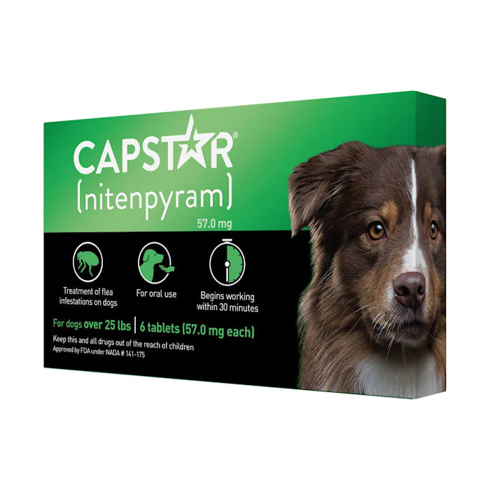 Capstar (nitenpyram) Oral Flea Treatment for Large Dogs 6ct Tablets - Image 1