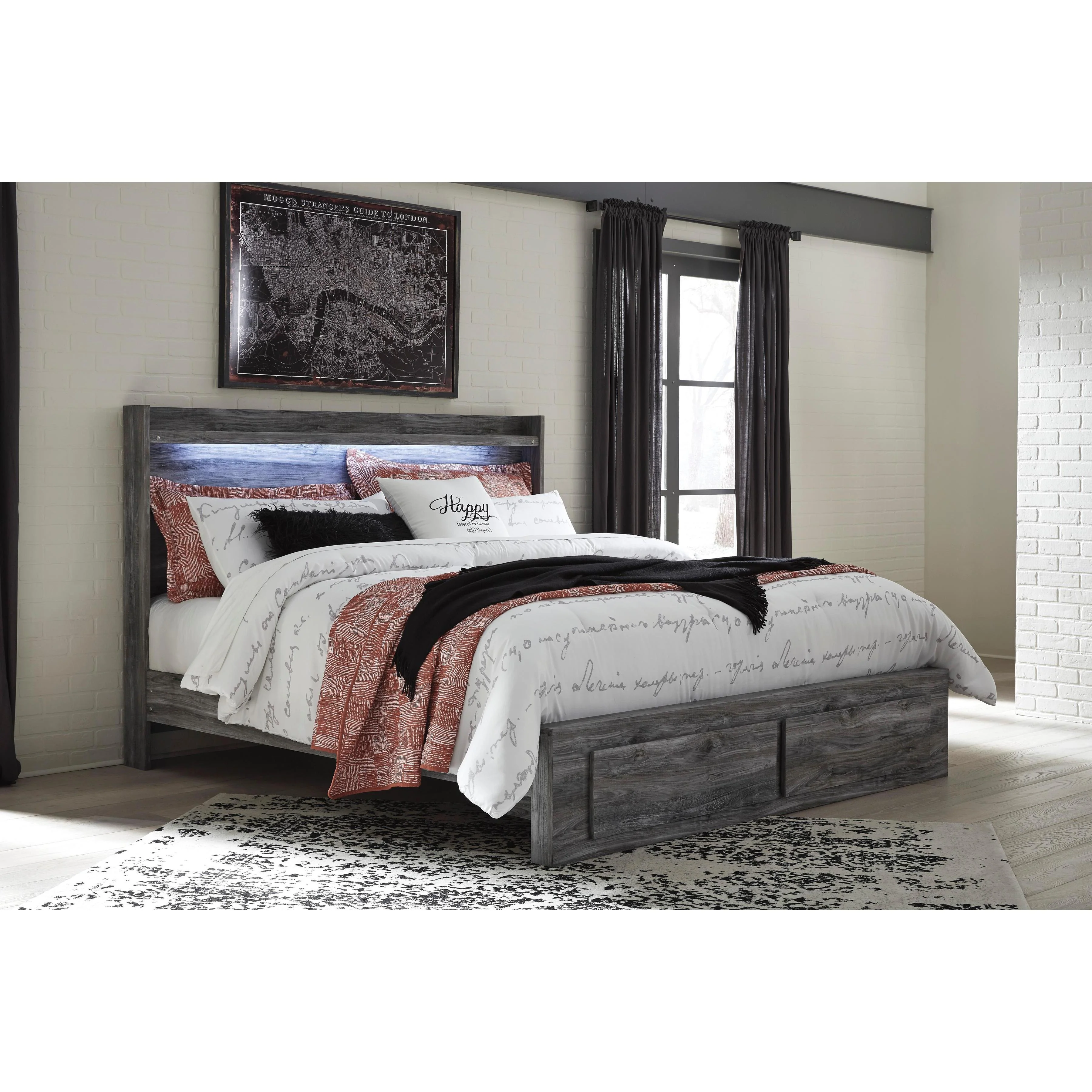 Signature Design by Ashley Baystorm B221B36 6 pc King Panel Storage Bedroom Set - Image 2