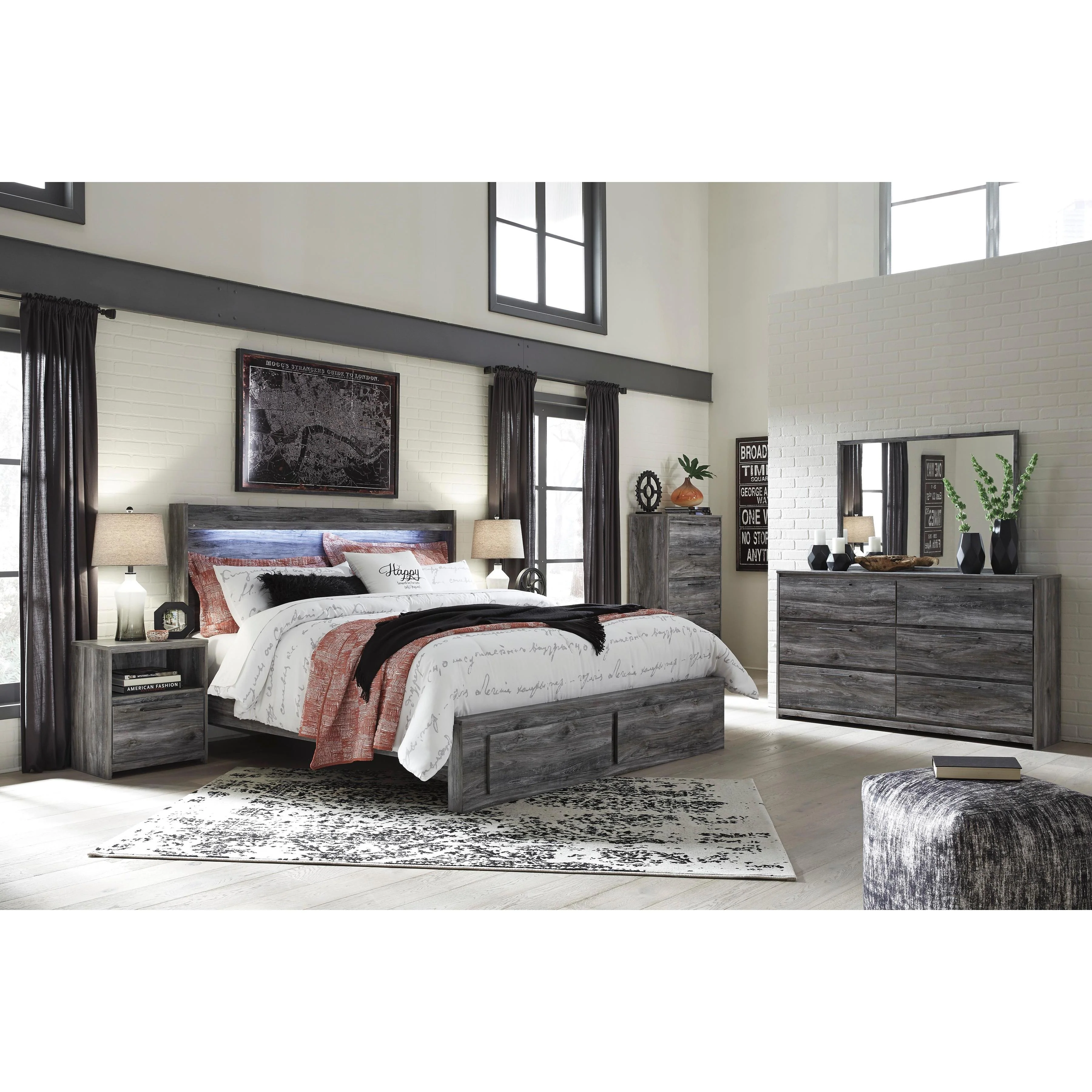 Signature Design by Ashley Baystorm B221B37 4 pc King Panel Storage Bedroom Set - Image 1