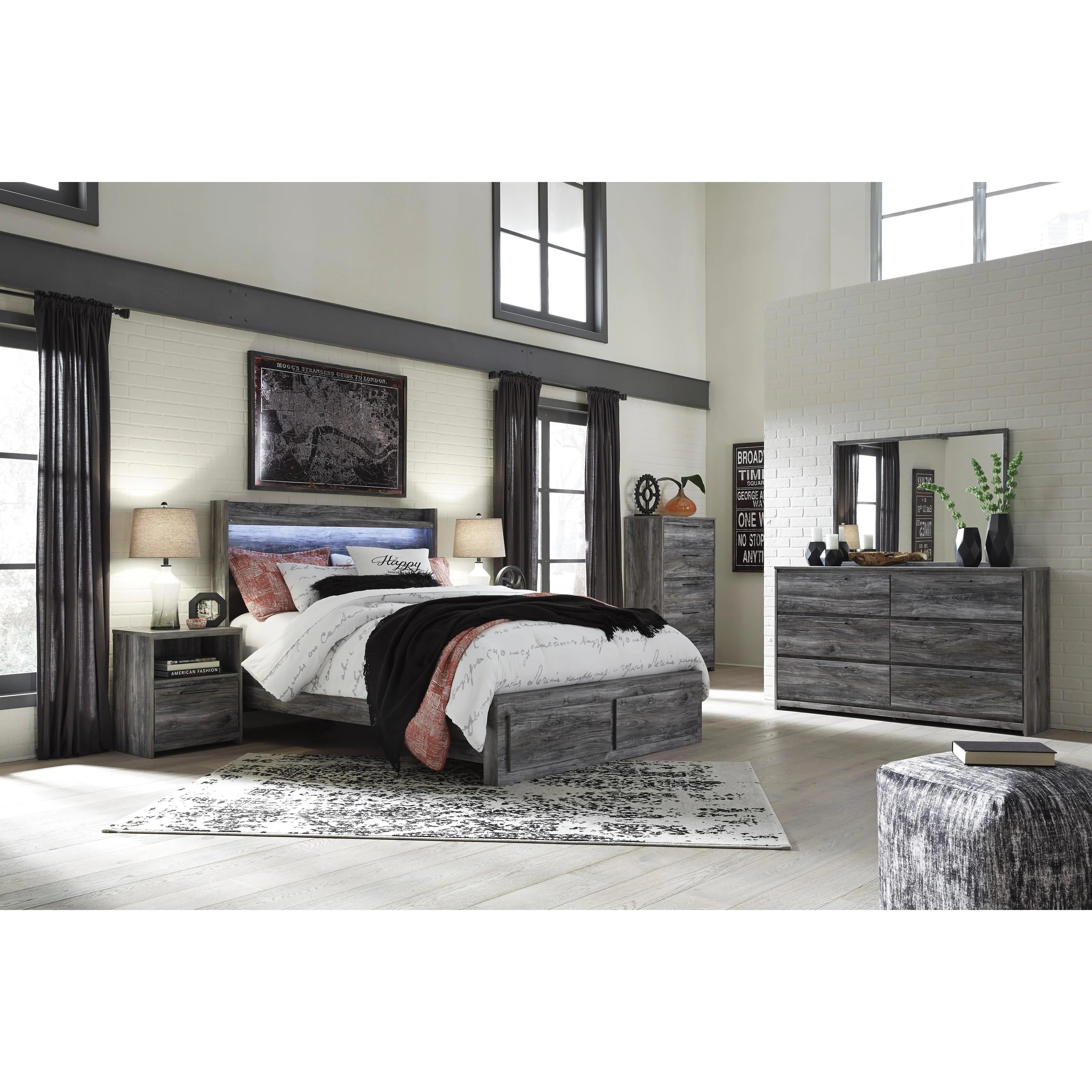 Signature Design by Ashley Baystorm B221B38 4 pc Queen Panel Storage Bedroom Set - Image 1