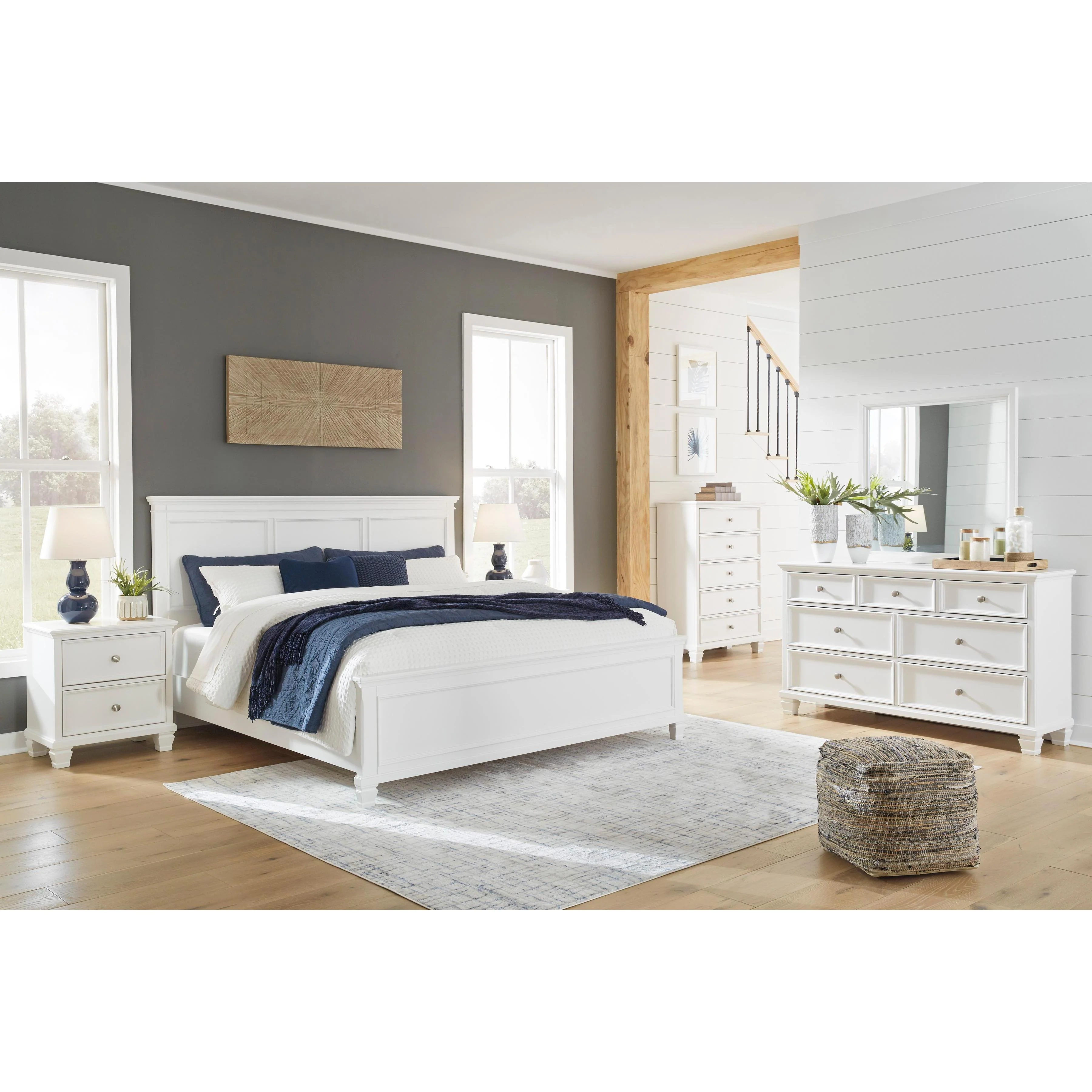 Signature Design by Ashley Fortman B680 7 pc Queen Panel Bedroom Set - Image 1