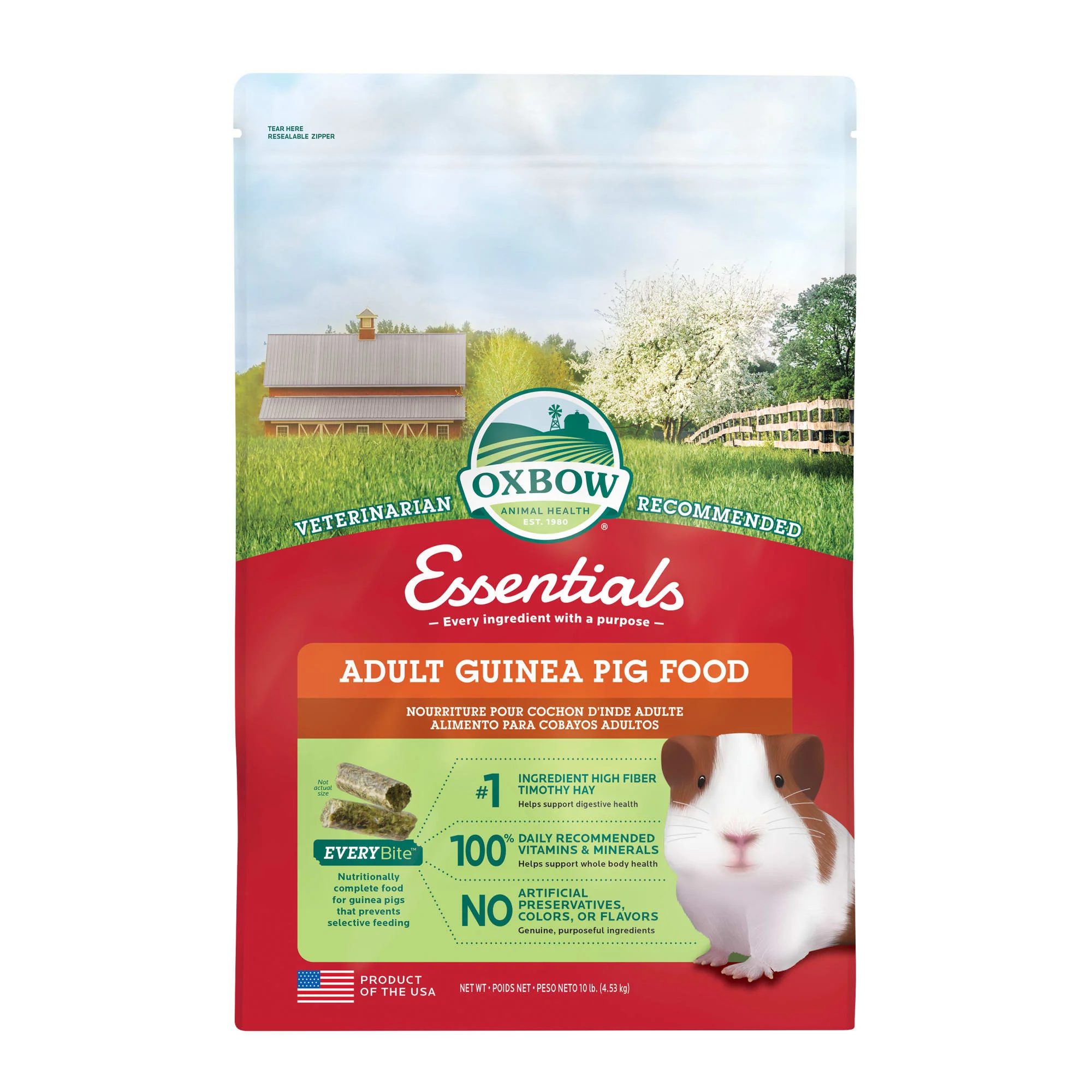 Oxbow Pet Products Essentials Cavy Cuisine Adult Guinea Pig Dry Food  10 lbs. - Image 1