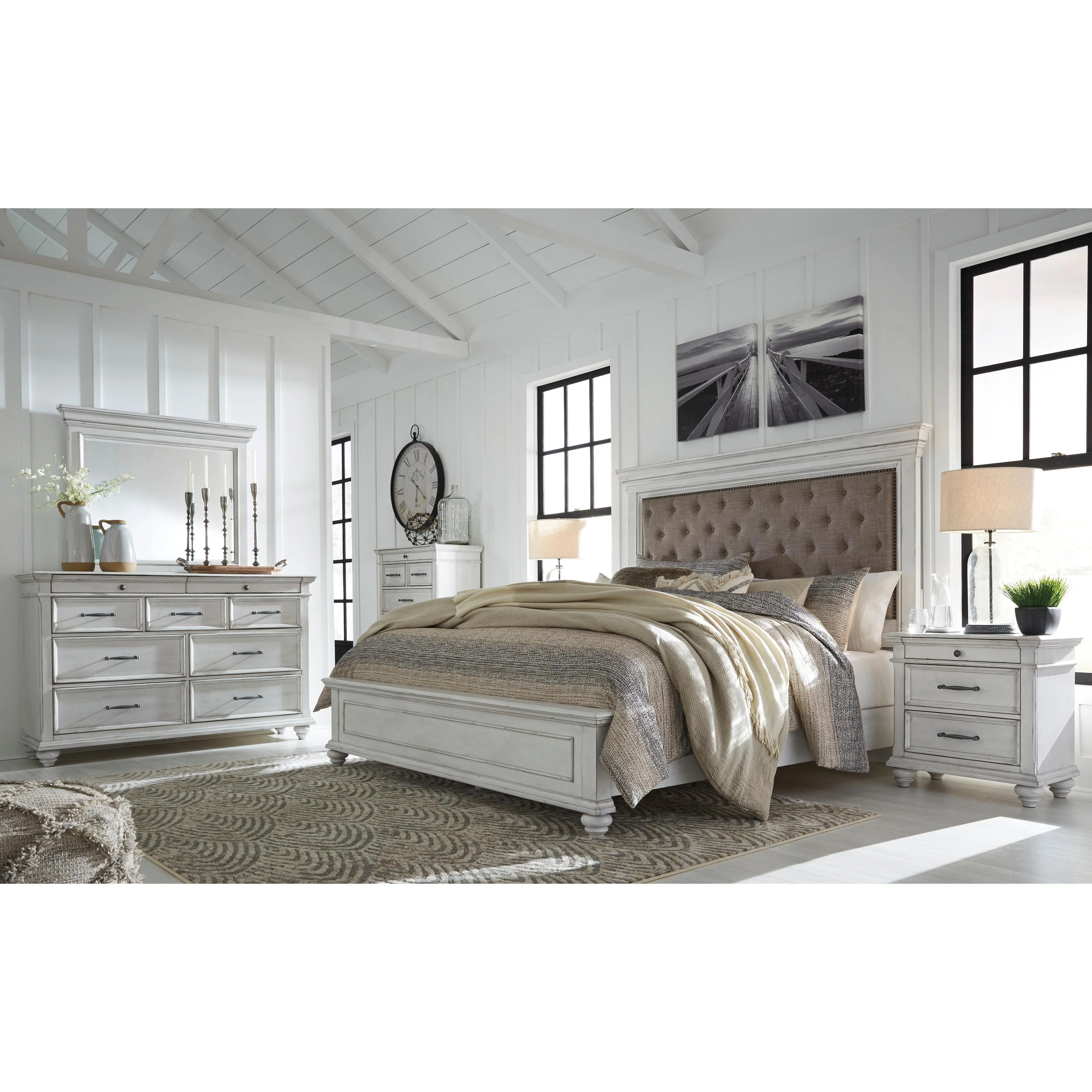 Benchcraft Kanwyn B777B16 6 pc Queen Upholstered Panel Bedroom Set - Image 1