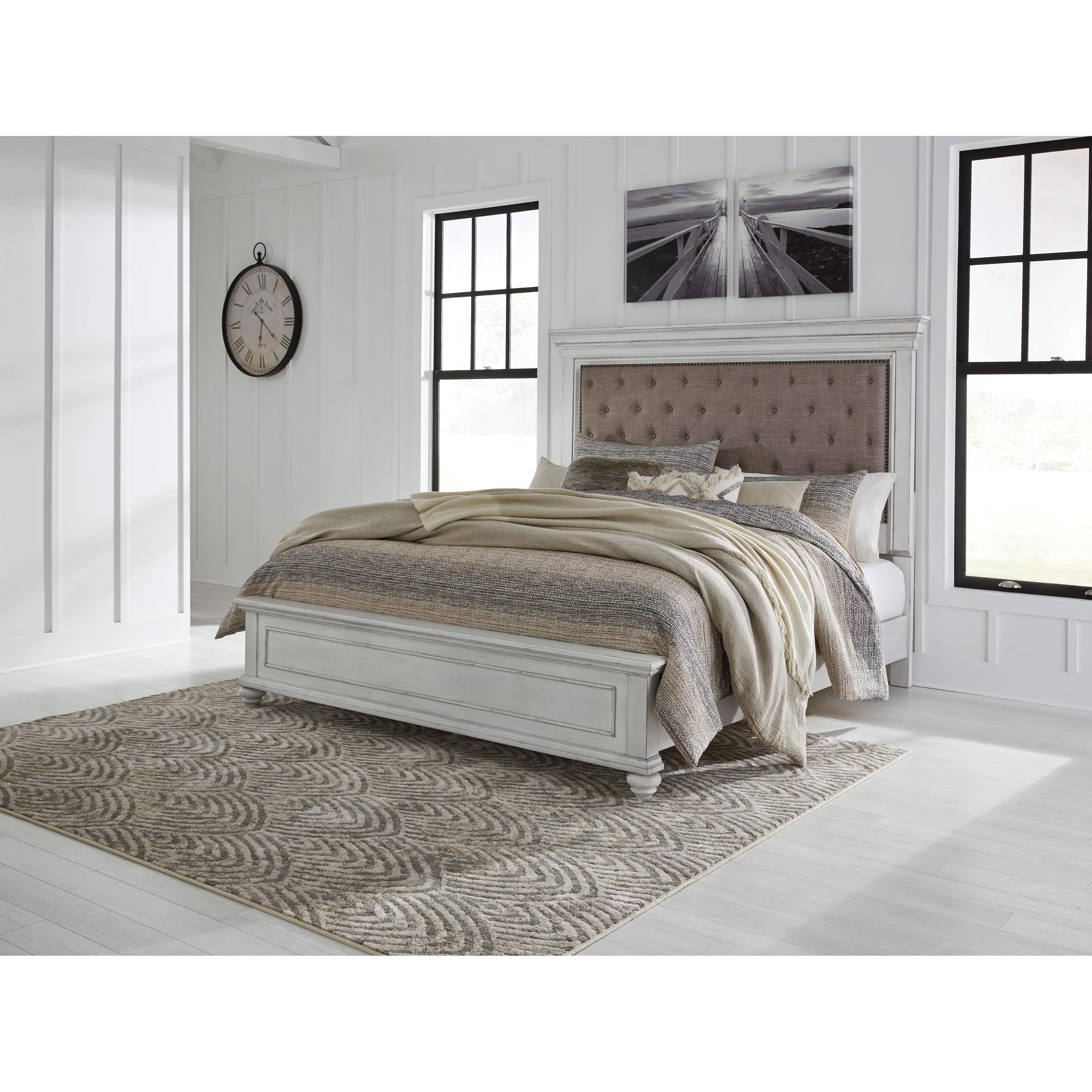 Benchcraft Kanwyn B777B17 5 pc Queen Upholstered Panel Bedroom Set - Image 2