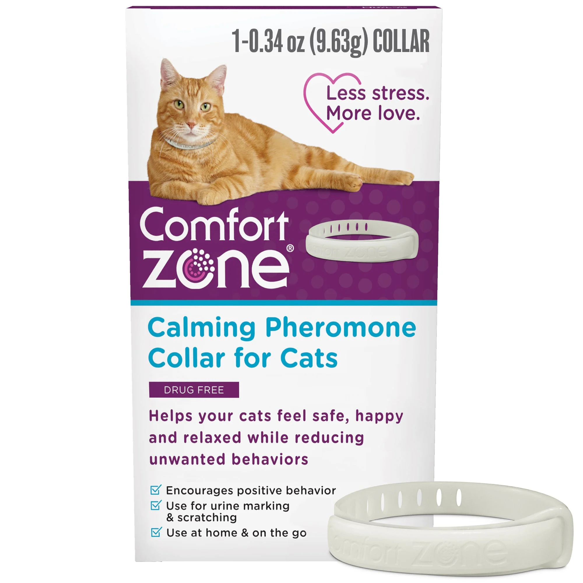 Comfort Zone Cat Calming Pheromone Collar White 1pk - Image 1