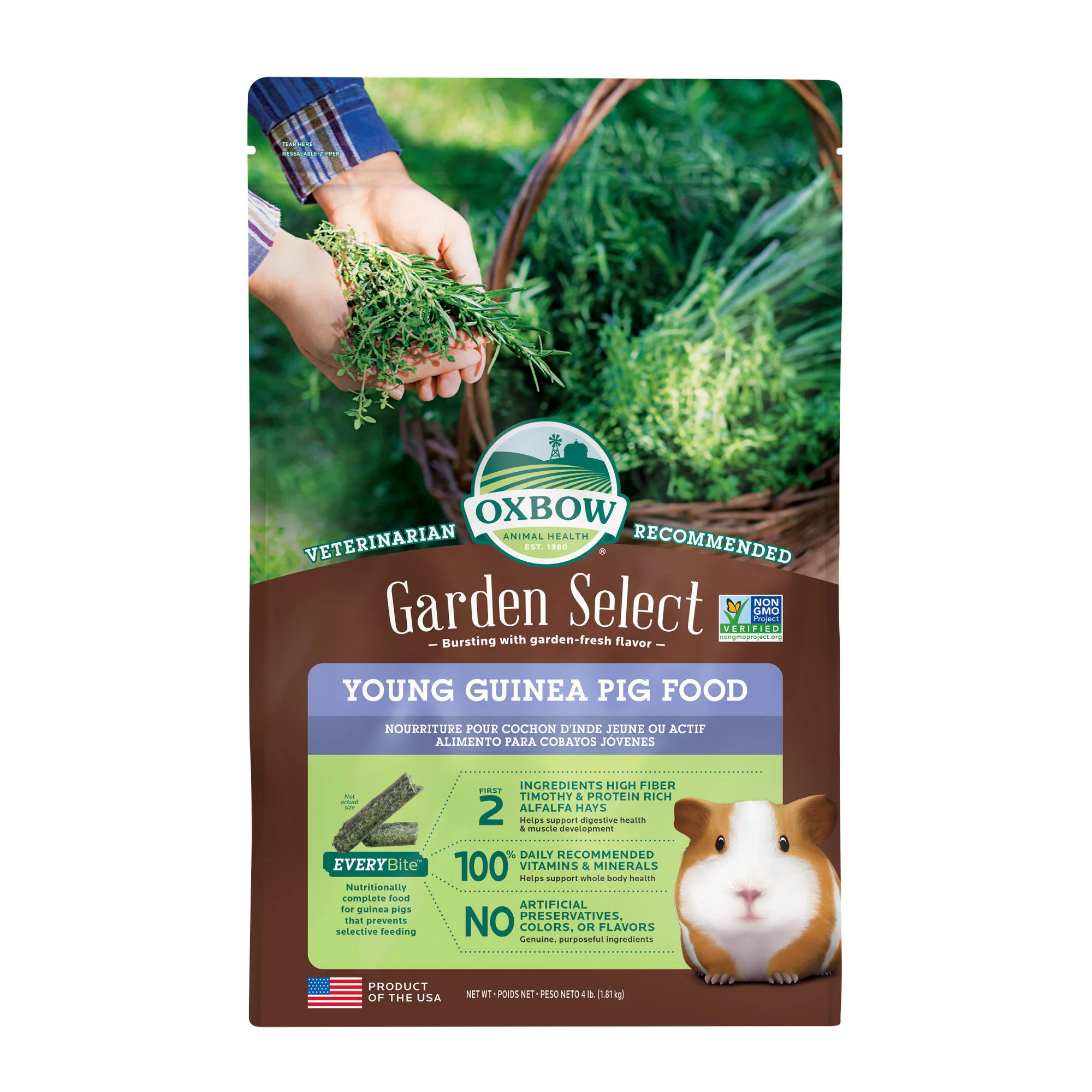 Oxbow 73296362 4 lbs Small Animal Golden Select Young Guinea Pig Food - Image 1