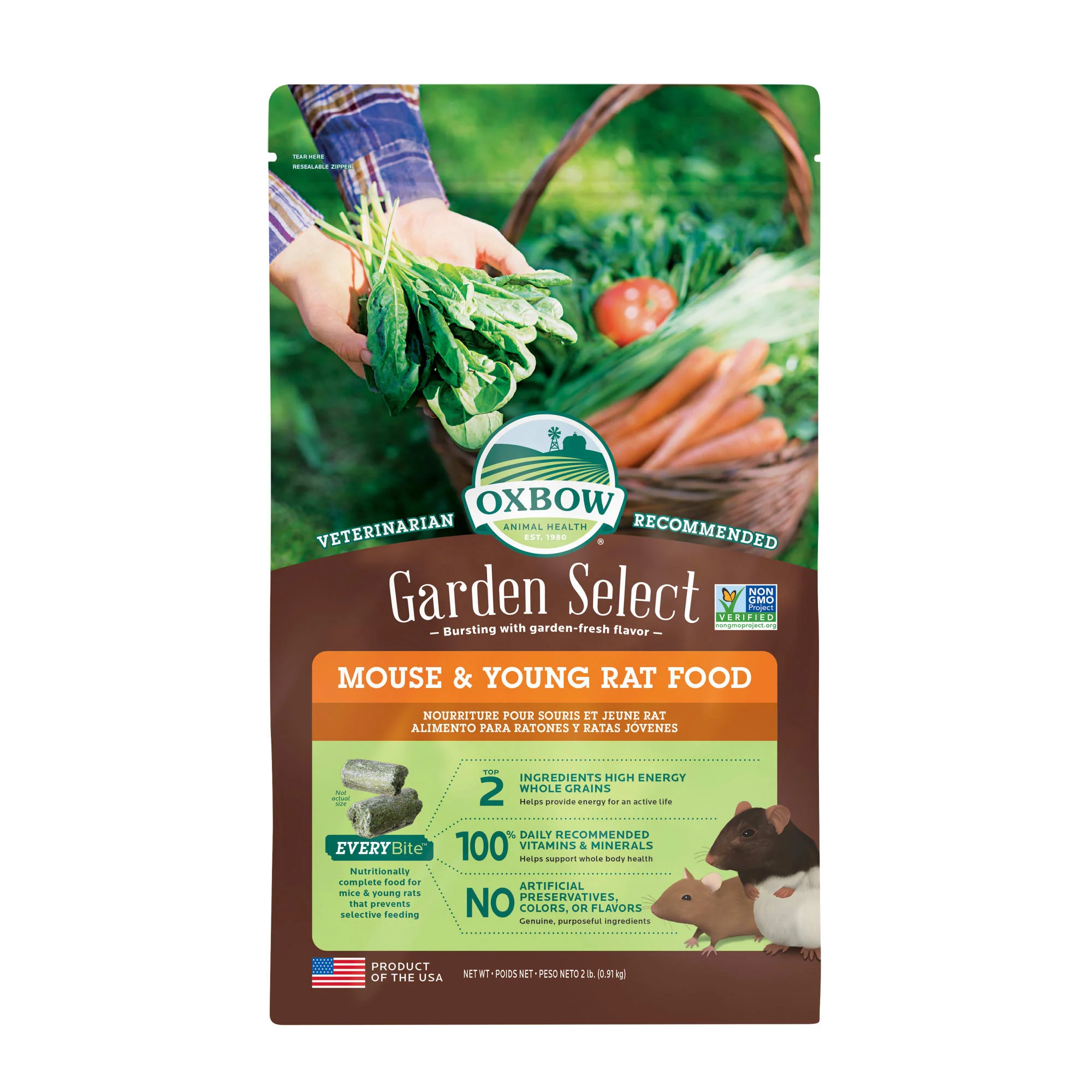 Oxbow 73296363 2 lbs Small Animal Garden Select Mouse Food - Image 1