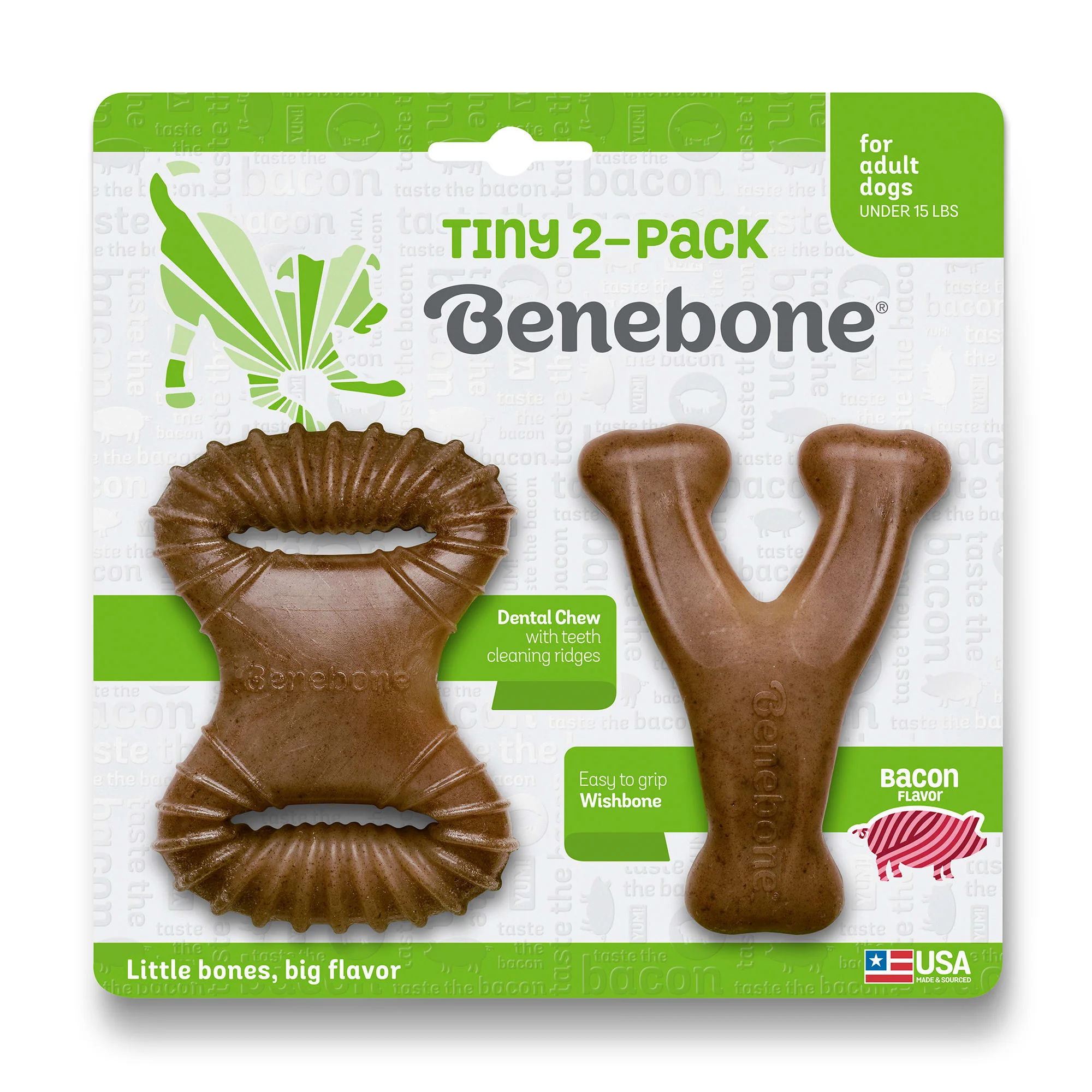 Benebone 2-Pack Dental Chew  Wishbone Bacon Tiny - Image 1