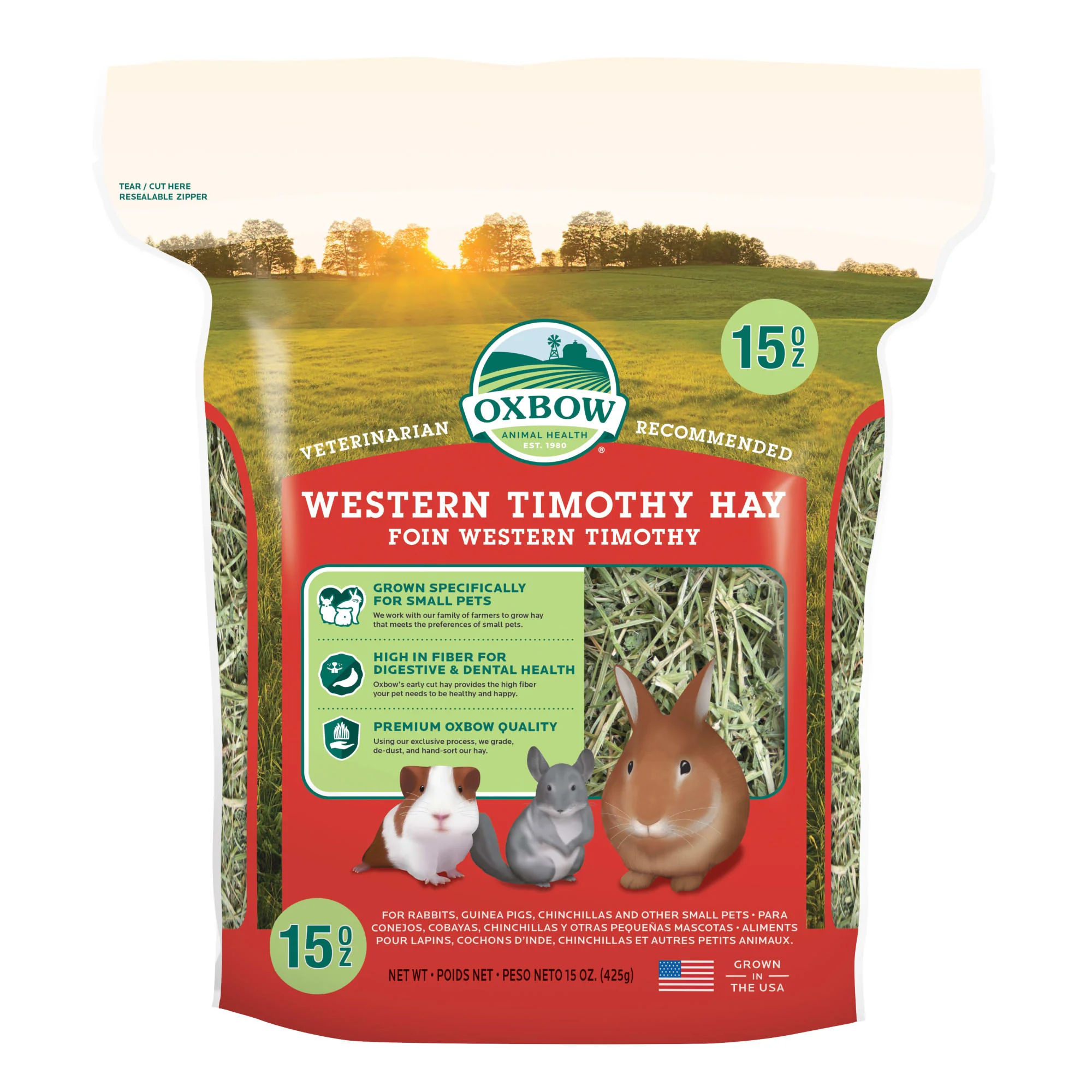 Oxbow Pet Products Western Timothy Hay Small Animal Food  15 oz. - Image 1