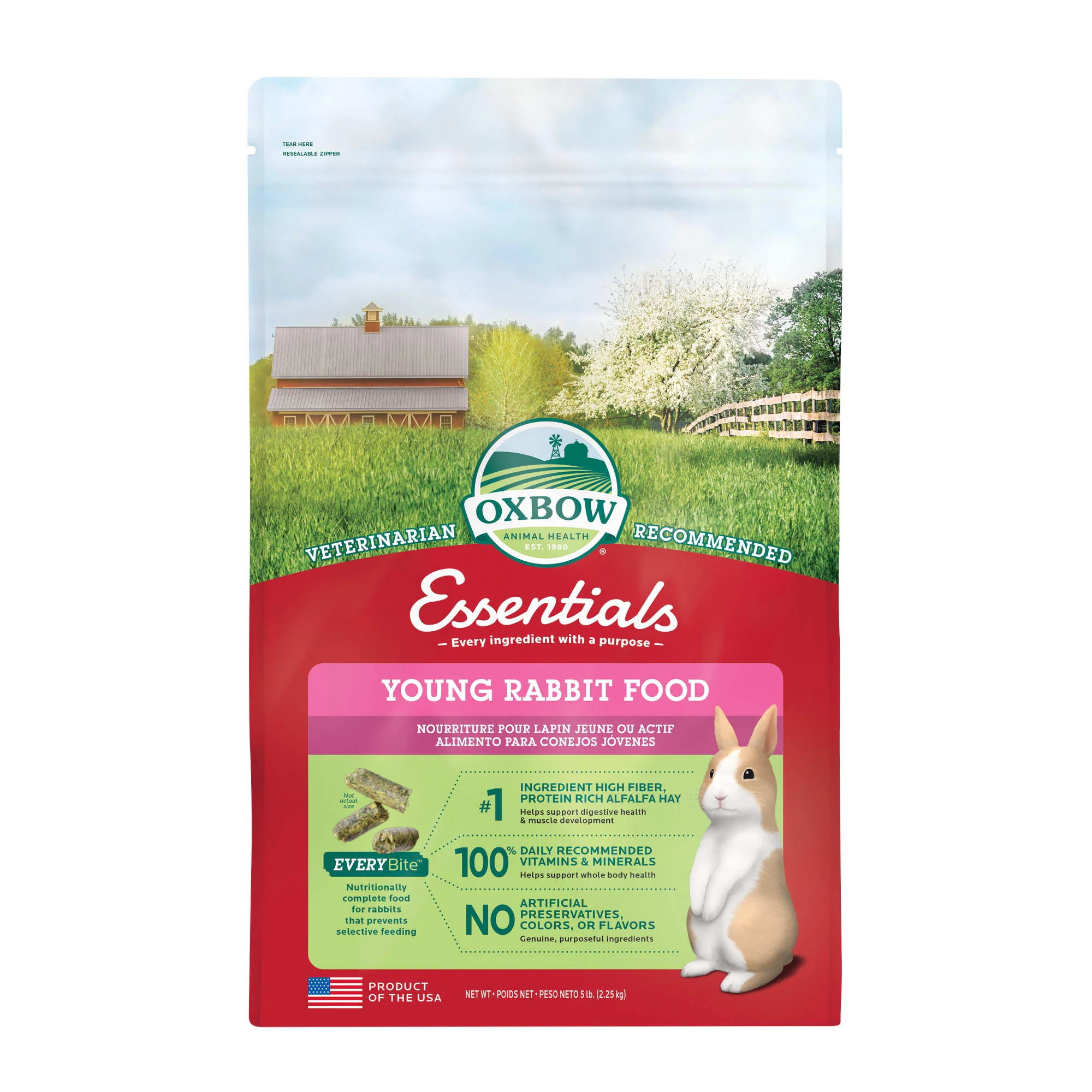 Oxbow Essentials Young Rabbit Food  5 lbs. - Image 1