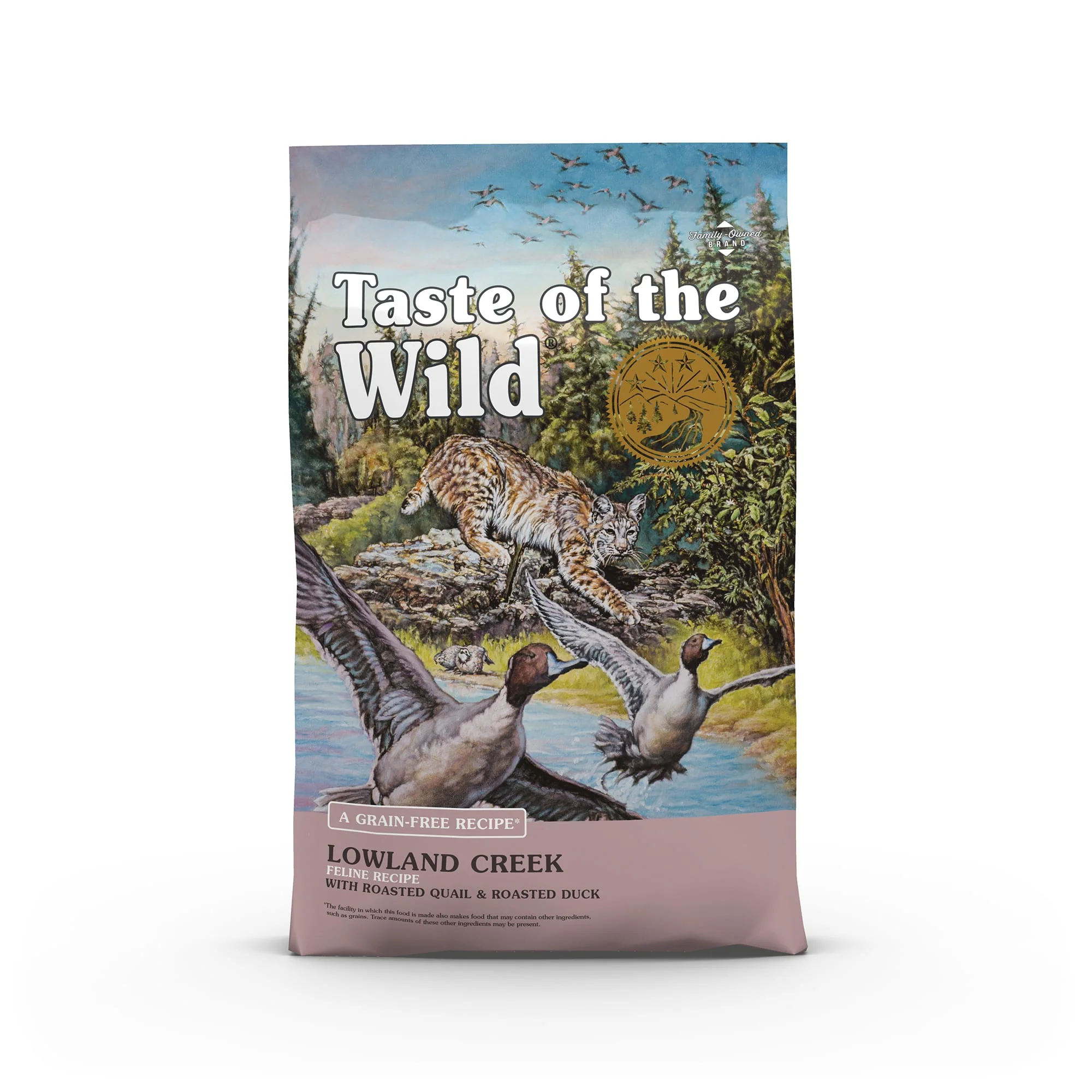 Taste of the Wild Lowland Creek Grain-Free Roasted Quail & Roasted Duck Dry Cat Food, 14 lbs. - Image 1
