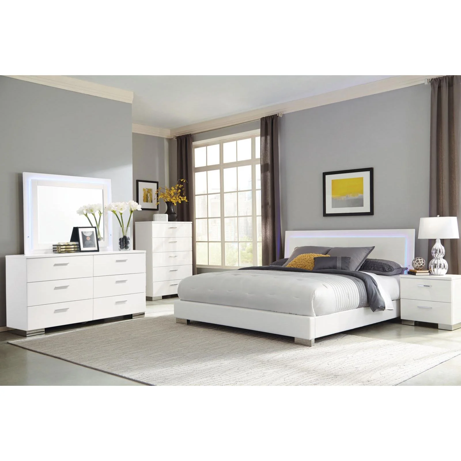 Coaster Furniture Felicity 203500KE-S5L 7 pc King Bedroom Set - Image 1
