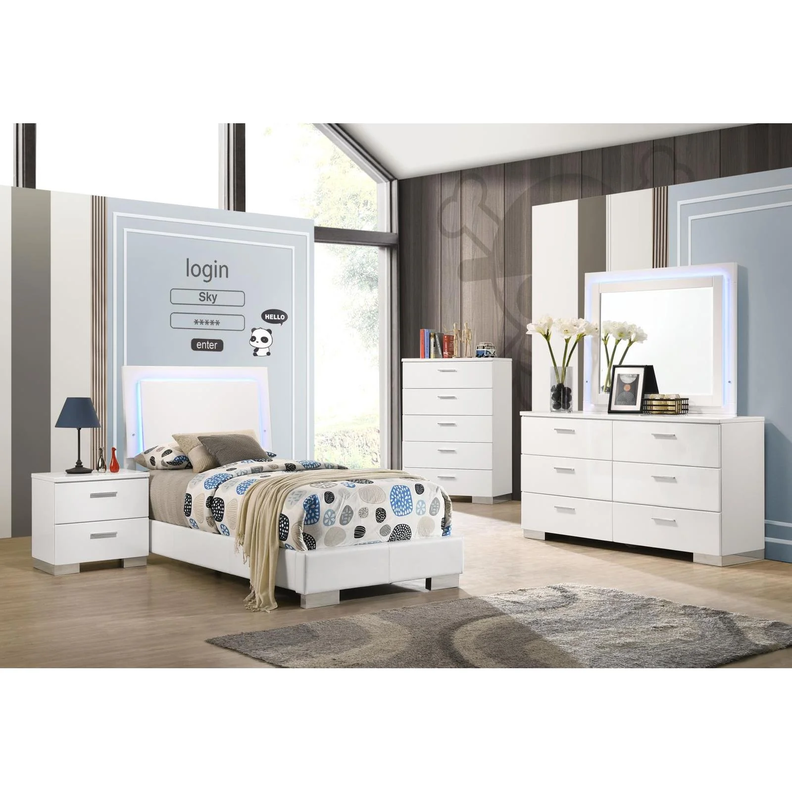 Coaster Furniture Felicity 203500T-S5L 7 pc Twin Bedroom Set - Image 1
